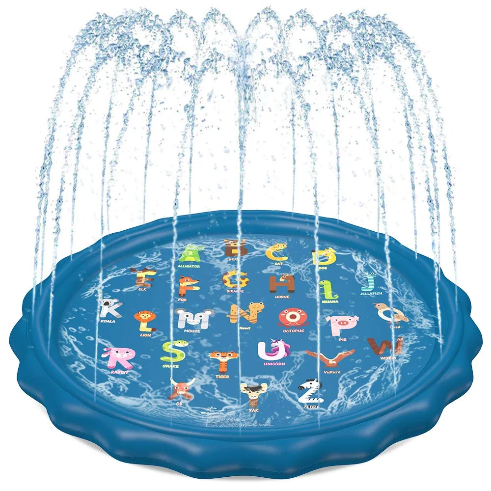 Jasonwell Splash Pad Sprinkler for Kids 60" Splash Play Mat Outdoor Water Toys Inflatable Splash Pad Baby Toddler Pool Boys Girls Children Outside Backyard Dog Sprinkler Pool for Age 1 2 3 4 5 6 7 8 9