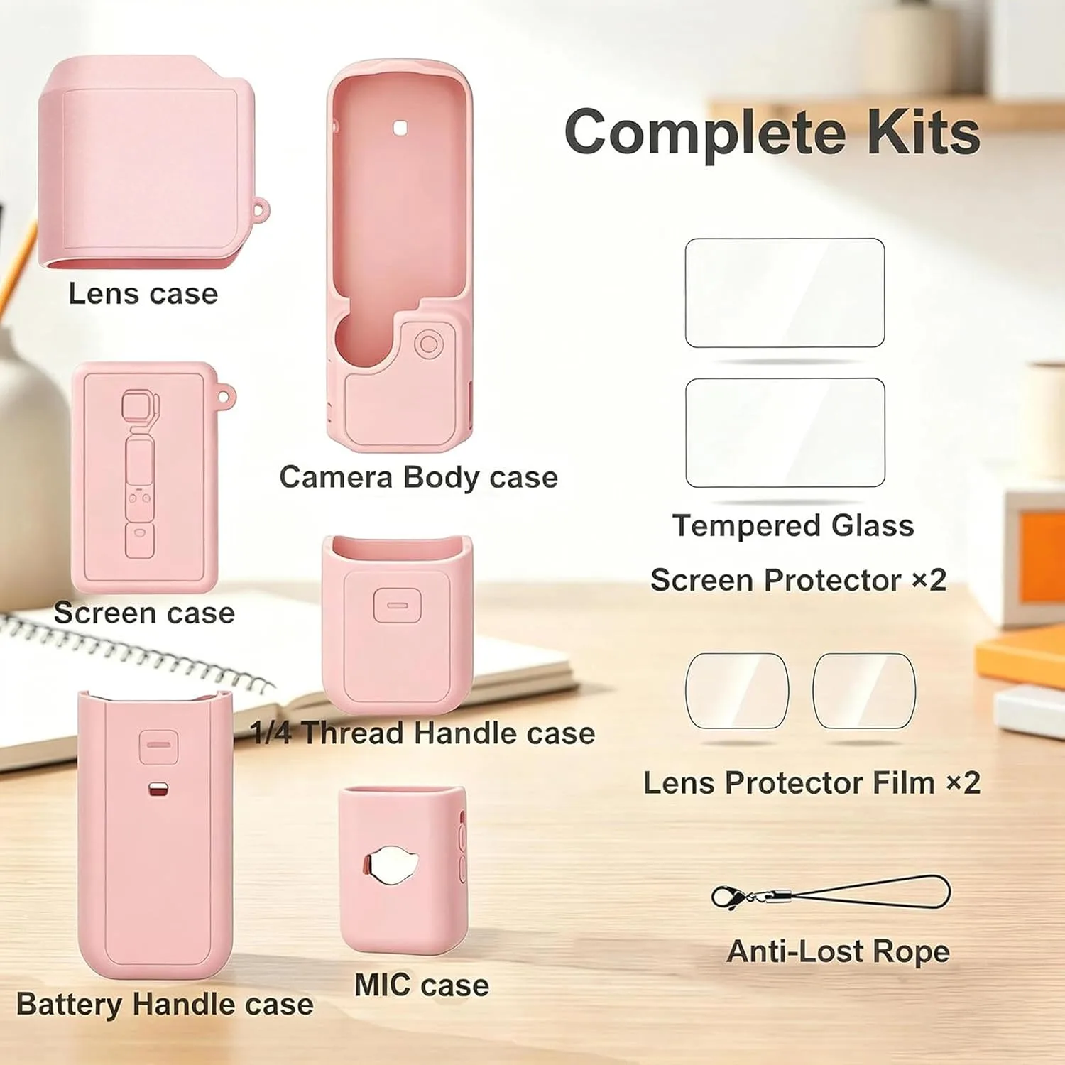 Bundle Accessories Kit for DJI Osmo Pocket 3 and Xtra Muse (Pink)