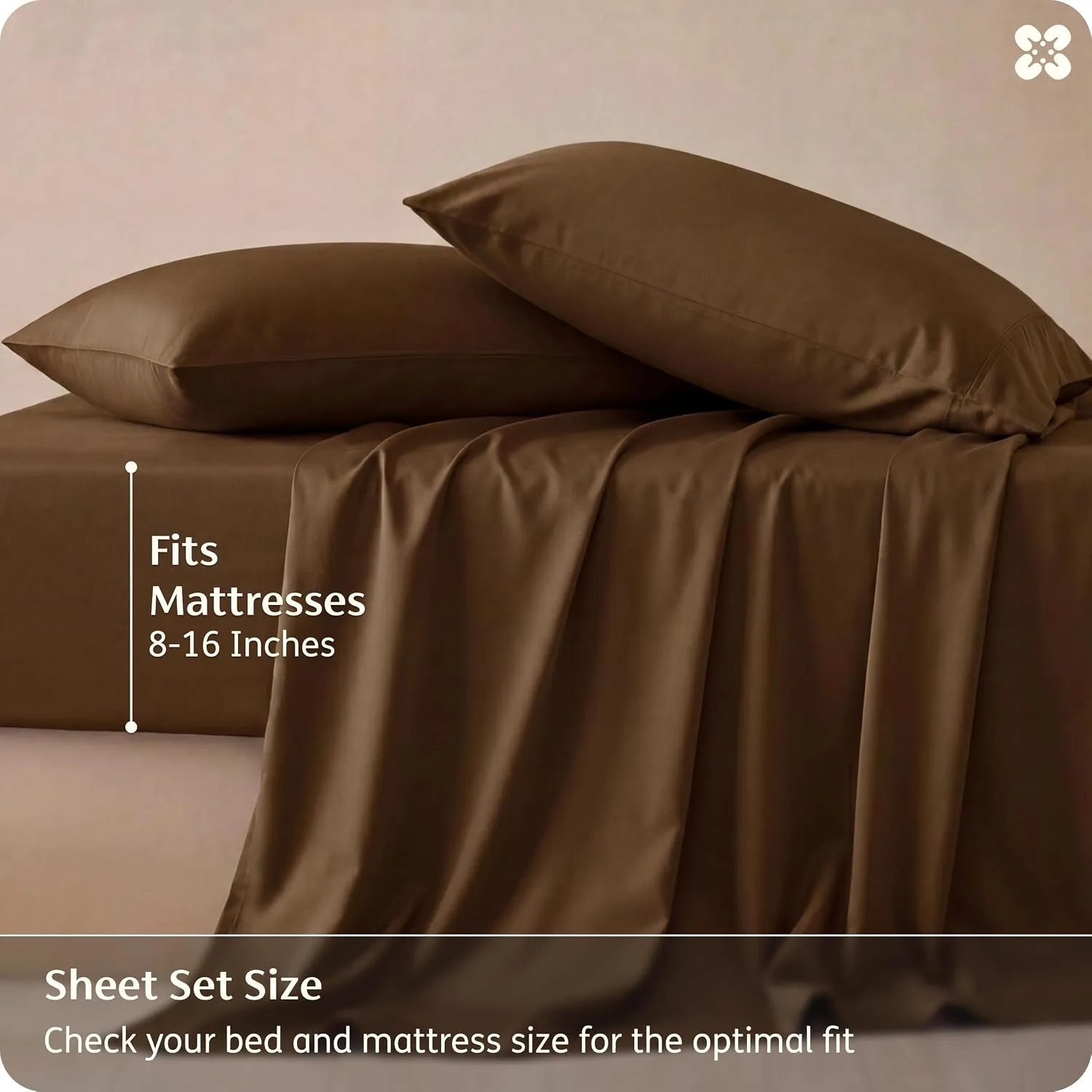 Bedsure PureWoven 100% Rayon Derived from Bamboo, Full Size Sheets, 4 PCS