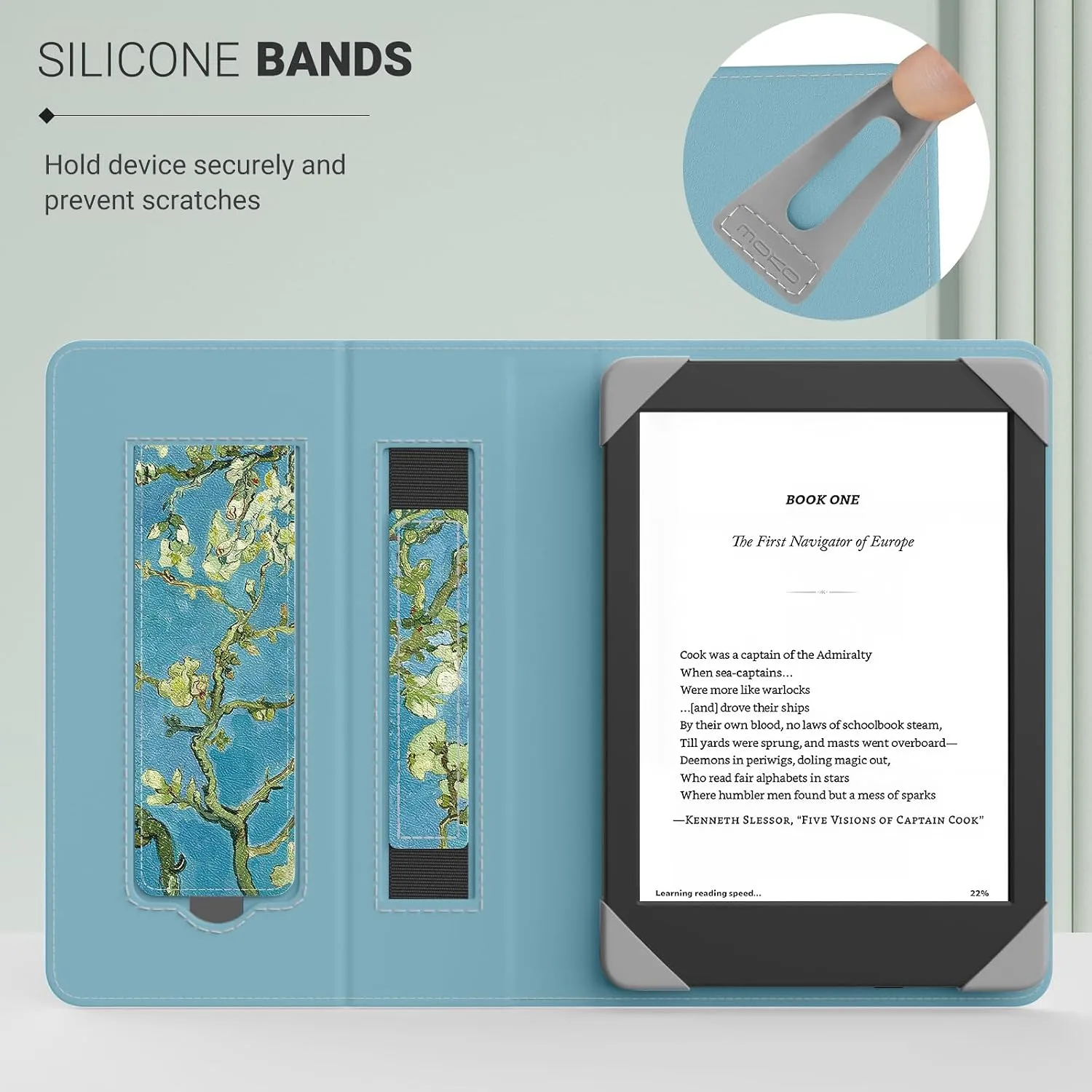 Moko Universal Case for 6 inch eReaders&Tablets, Apricot Blossom