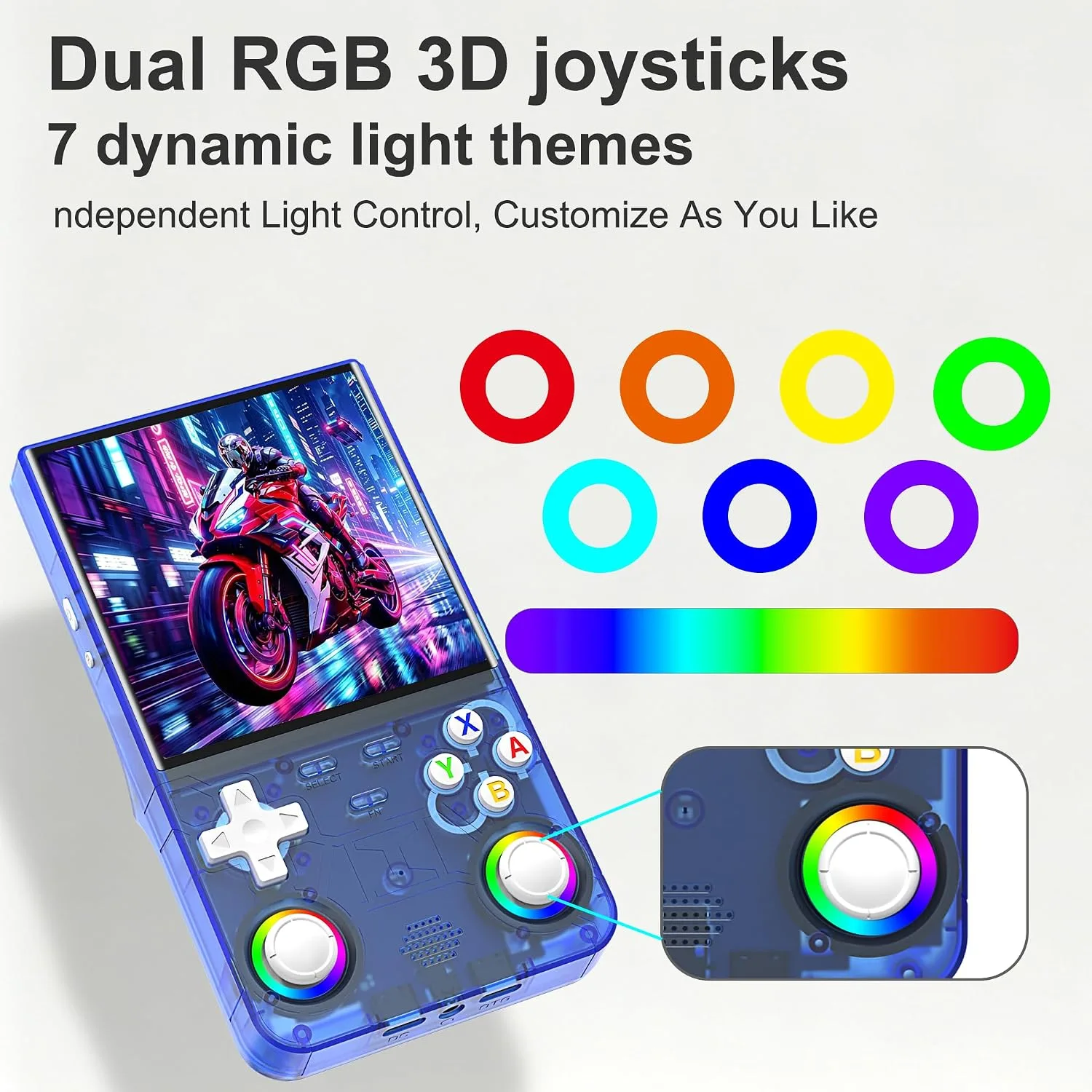 Retro Handheld Game Console, 4.0 Inch 720P IPS Screen,20+ Emulators,Blue