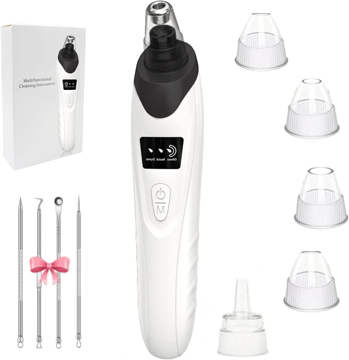 Blackhead Remover Pore Vacuum,Facial Pore Cleaner Blackhead Vacuum (Black)