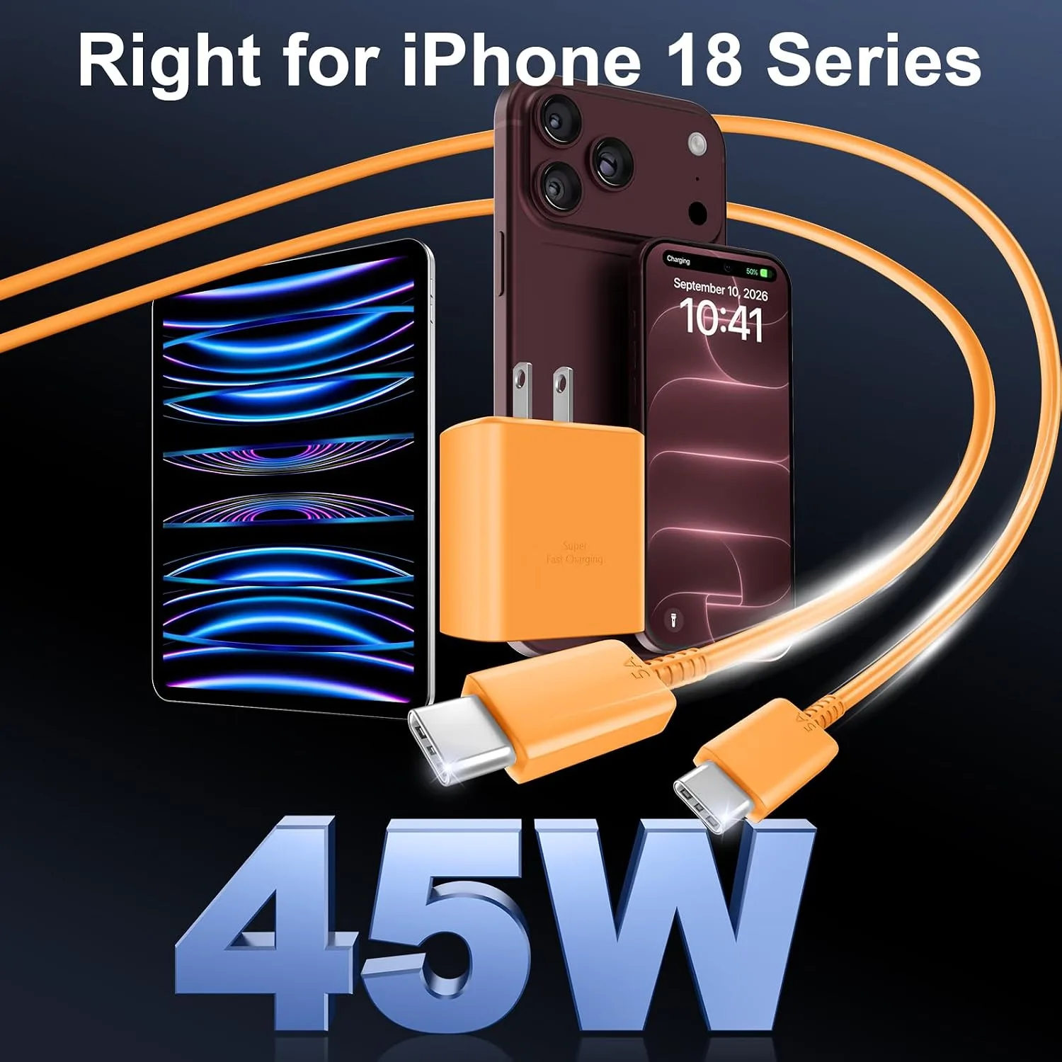 iPhone 18 17 Pro Max Charger Fast Charging 45W USBC iPhone Duo Fast Charger
