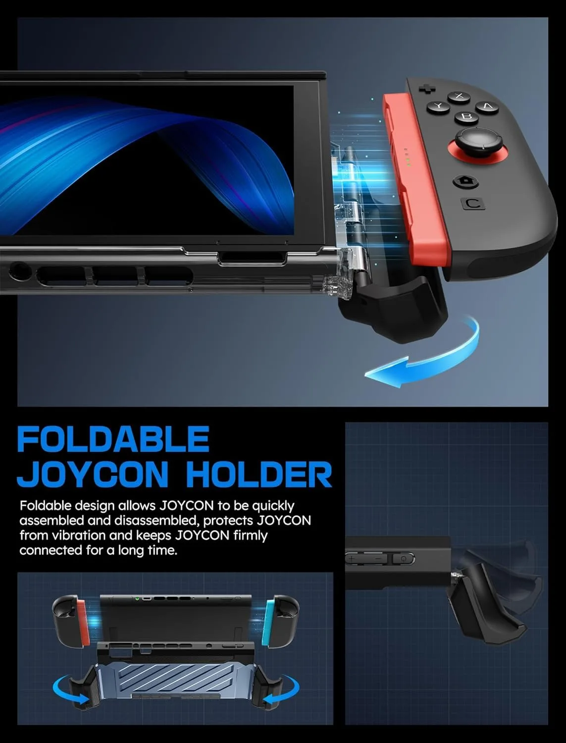 SUPCASE for Nintendo Switch 2 Case 2025, Joy Con Remove Friendly, Blue