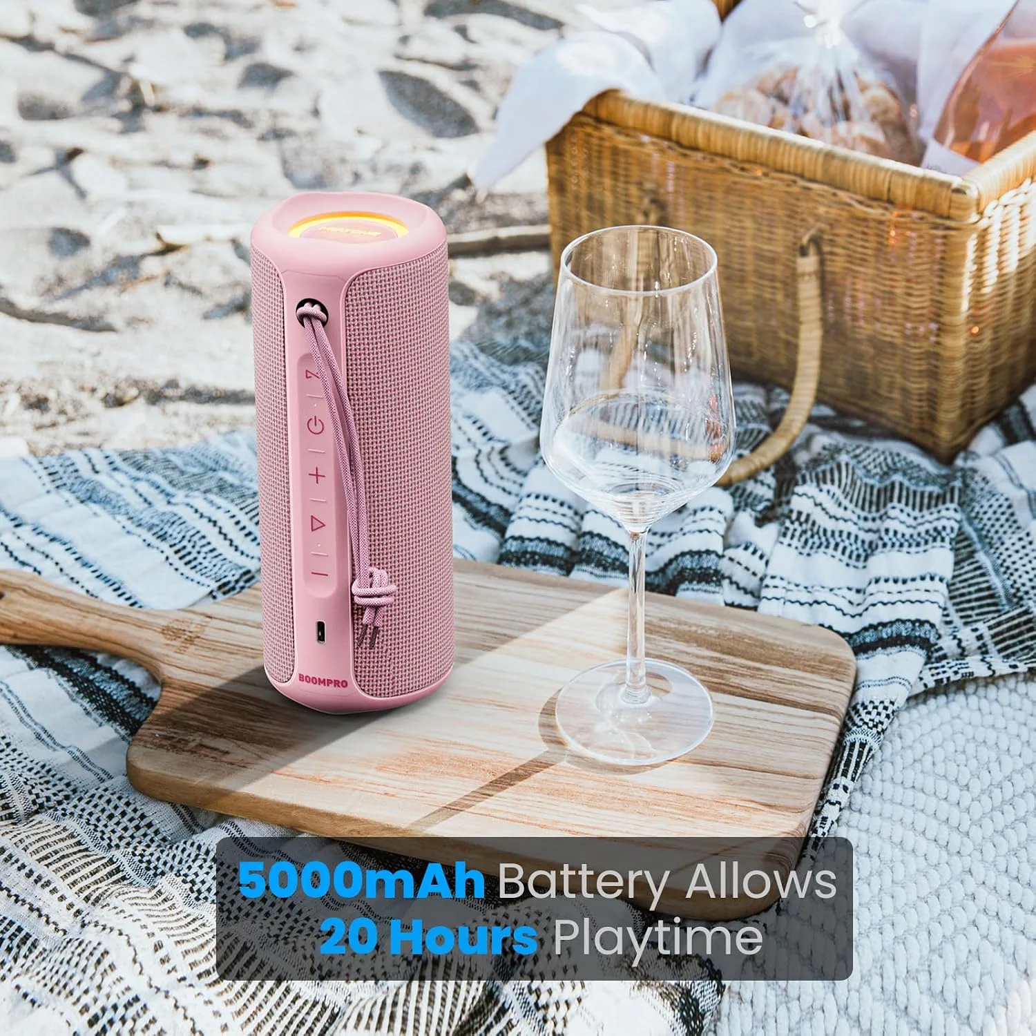 MIATONE Bluetooth Speaker 36W Stereo Sound Bass Present Woman Gifts - Pink