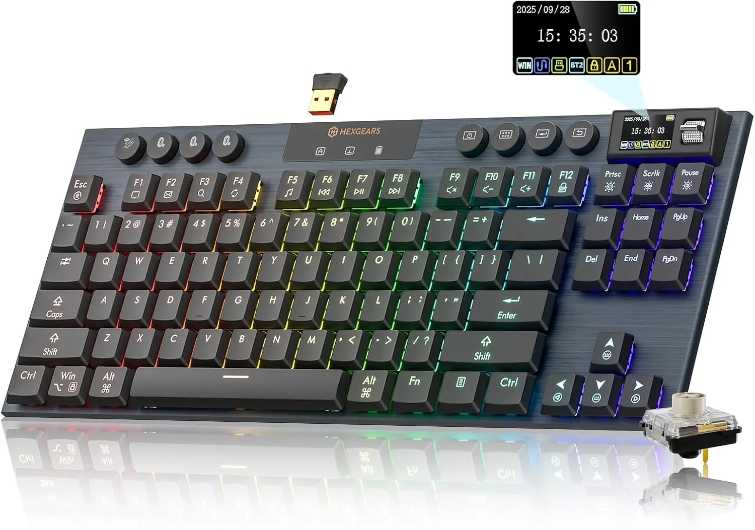 Hexgears Immersion A3 Low Profile Wireless Mechanical Keyboard, Silent