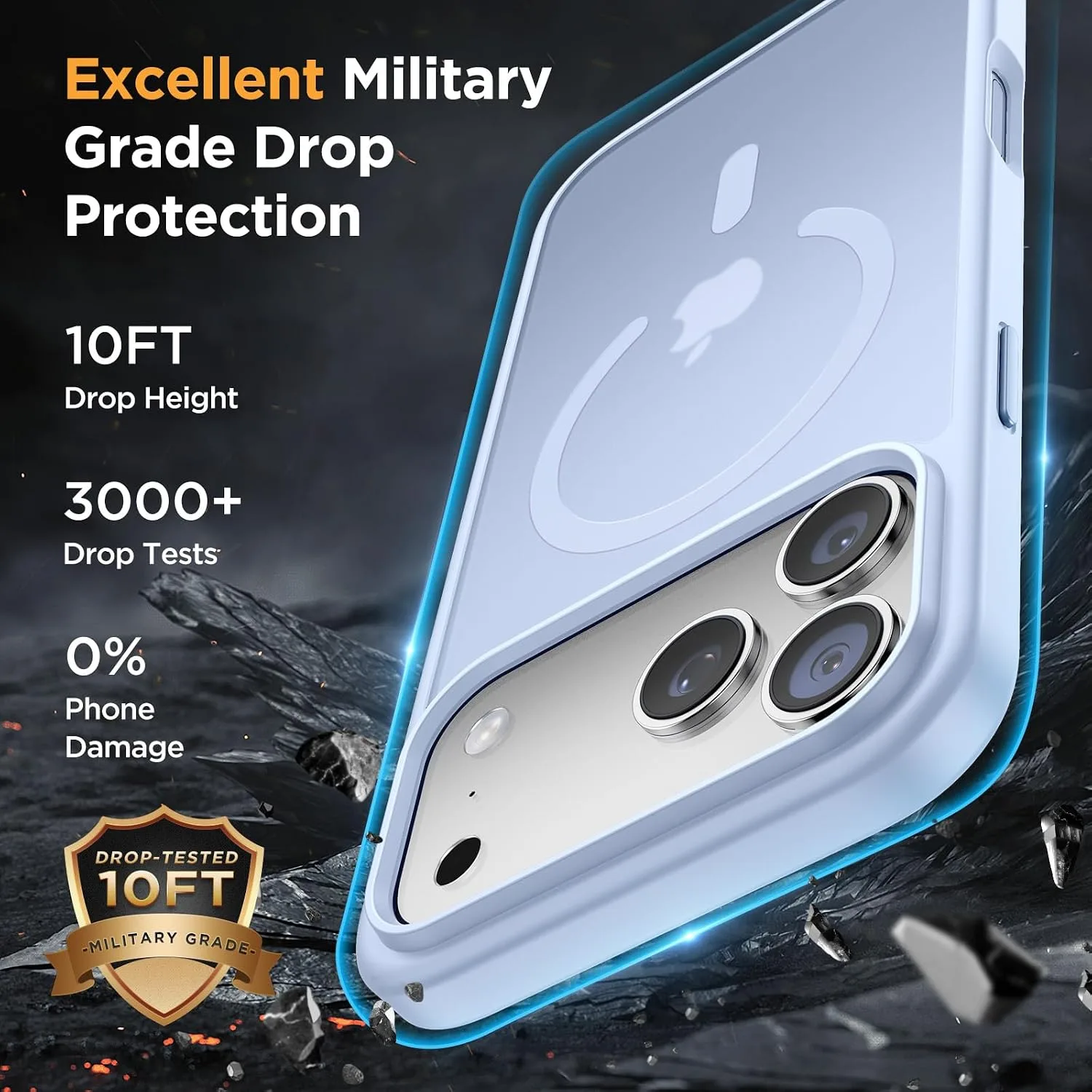 Miracase Magnetic for iPhone 17 Pro Case 6.3" with Screen Protector, [Compatible with MagSafe] Military-Grade Protection, Anti-Fingerprint, Slim Thin Phone Case for 17 Pro Cover, Clove Purple