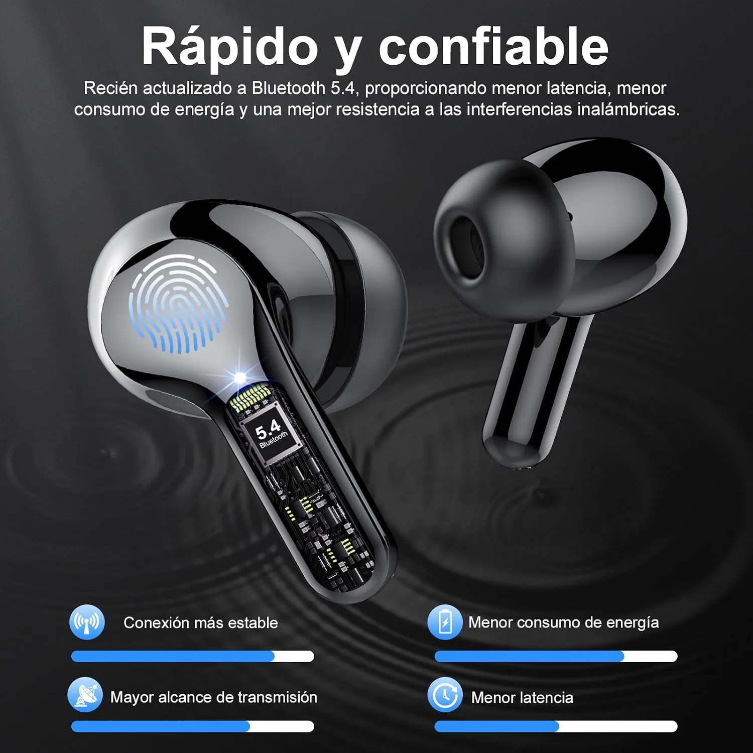 Wireless Earbuds, Bluetooth 5.4 Headphones HiFi Stereo, Bluetooth Earbuds