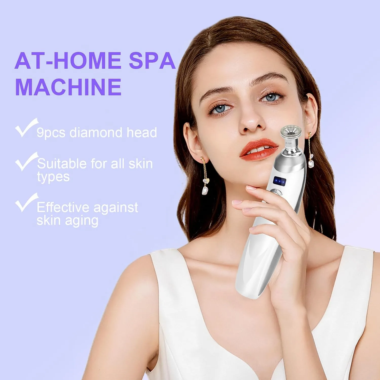 Diamond Professional Microdermabrasion Machine, Portable Dermabrasion Crystal for Facial Skin Care Tool,Face Blackhead Remover Devices Kit,Home Use Microderm Equipment for Women Men