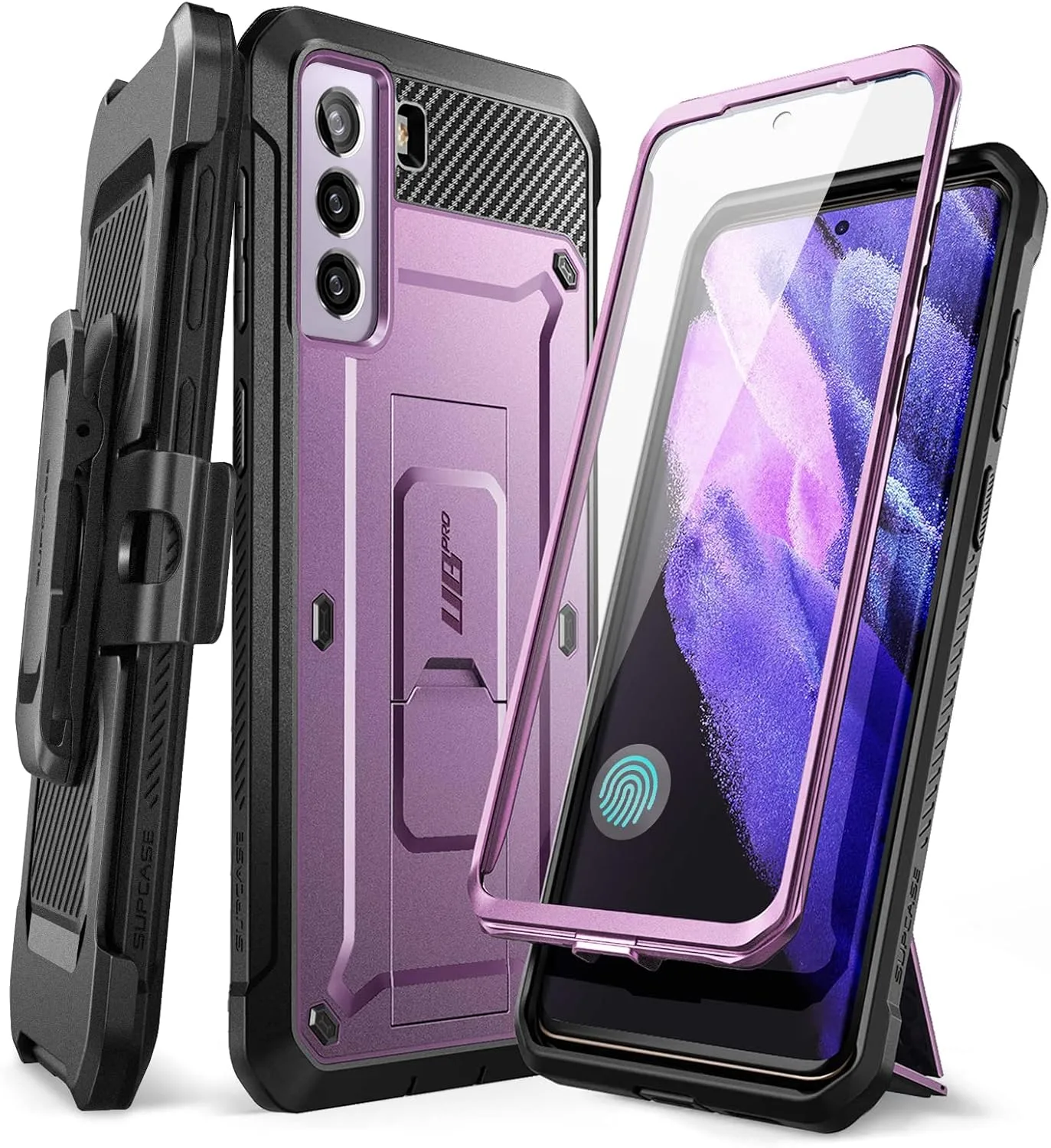 SUPCASE for Galaxy S21 FE Case with Built-in Screen Protector, Purple