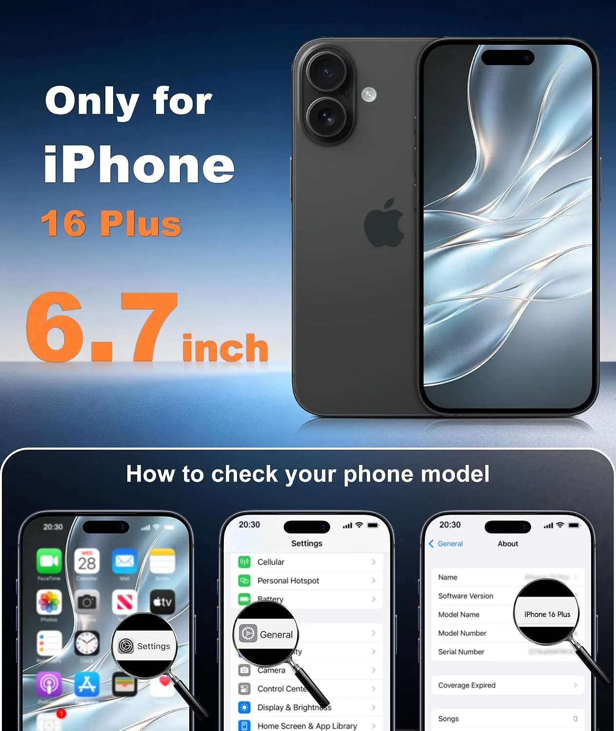 FNTCASE for iPhone 16 Plus Case Fit for MagSafe Black