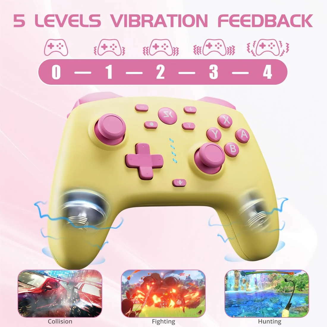 Wireless Switch Controller for Switch/Switch 2/OLED/Lite/PC(Butter Yellow)