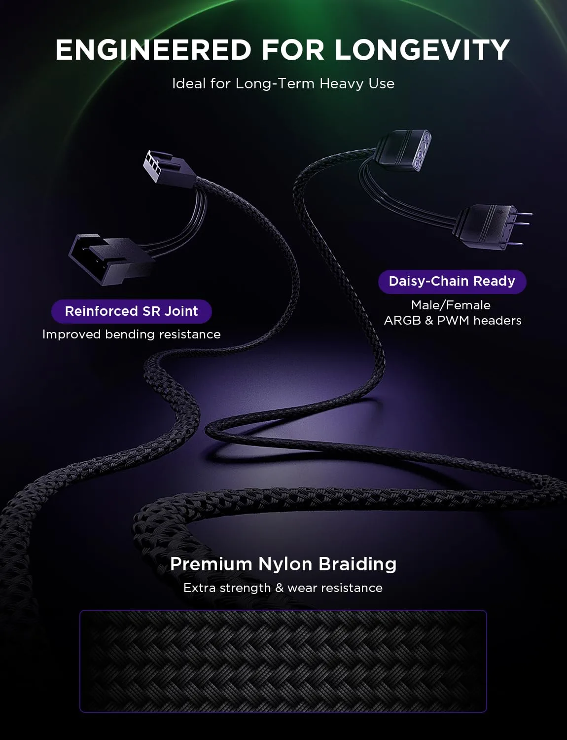 AsiaHorse Nyota Pro 120mm PC Fans ARGB PWM, Modular Daisy-Chain Design, Dual-Zone Asynchronous Lighting, 18 Addressable LEDs, 2000RPM High Airflow 61.5CFM, Low Noise 29dB, for PC Case & Liquid Cooler