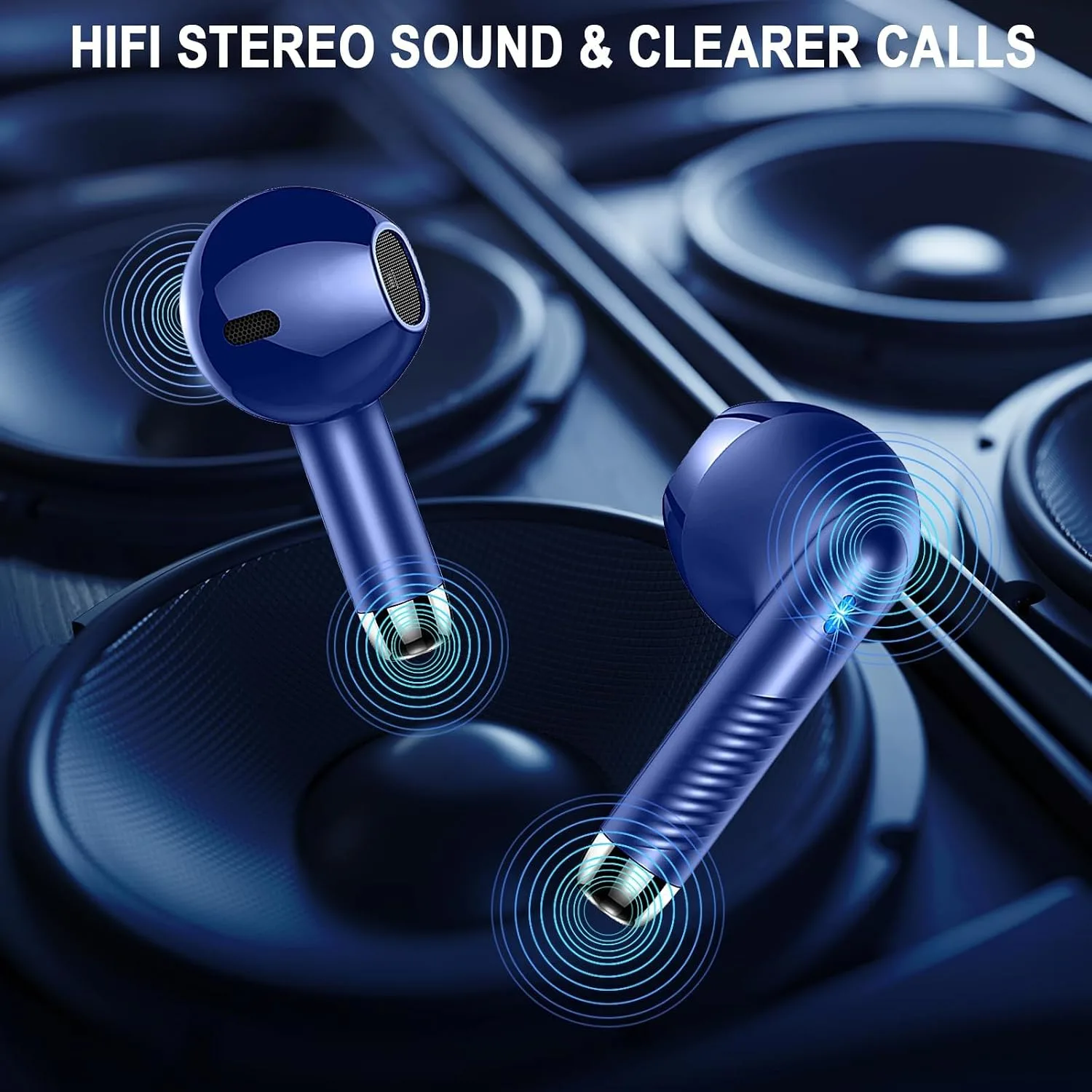 Wireless Earbuds, Bluetooth 5.4 Headphones, LED Power Display, Bass Stereo