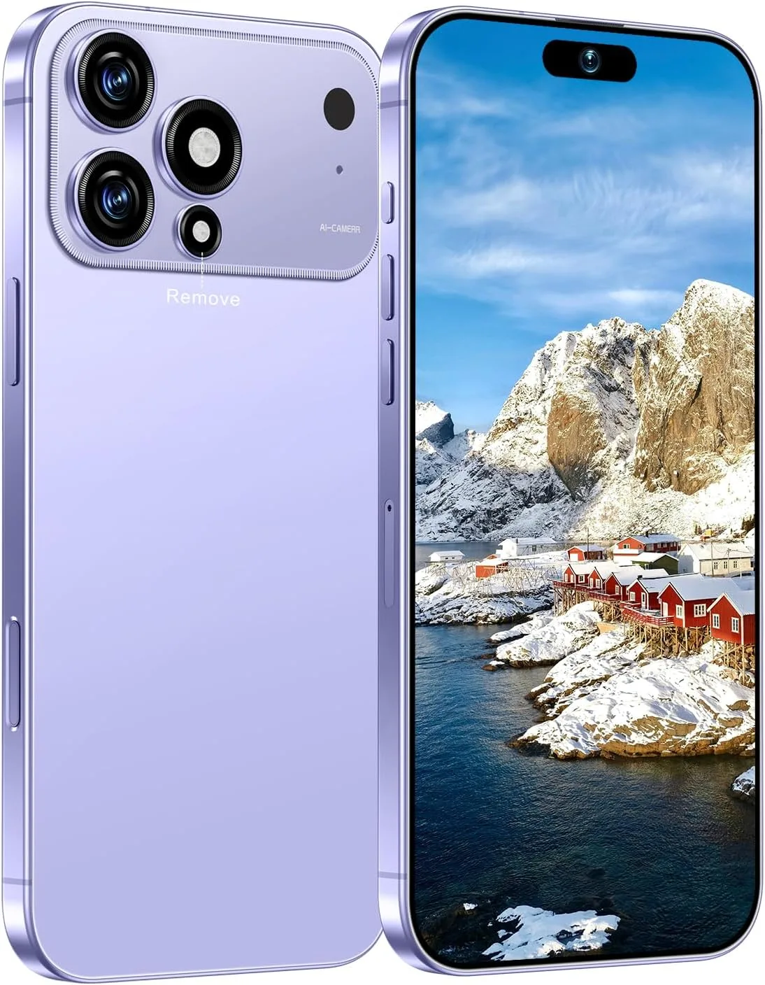 Huness 17 PM 16+1TB Unlocked Cell Phone,6.9" HD Screen Unlocked Phones,Android 15 7000mAh Long Battery Life Smartphone,5G/Dual SIM/Fingerprint Button Unlock/Photos/Face ID (Purple)