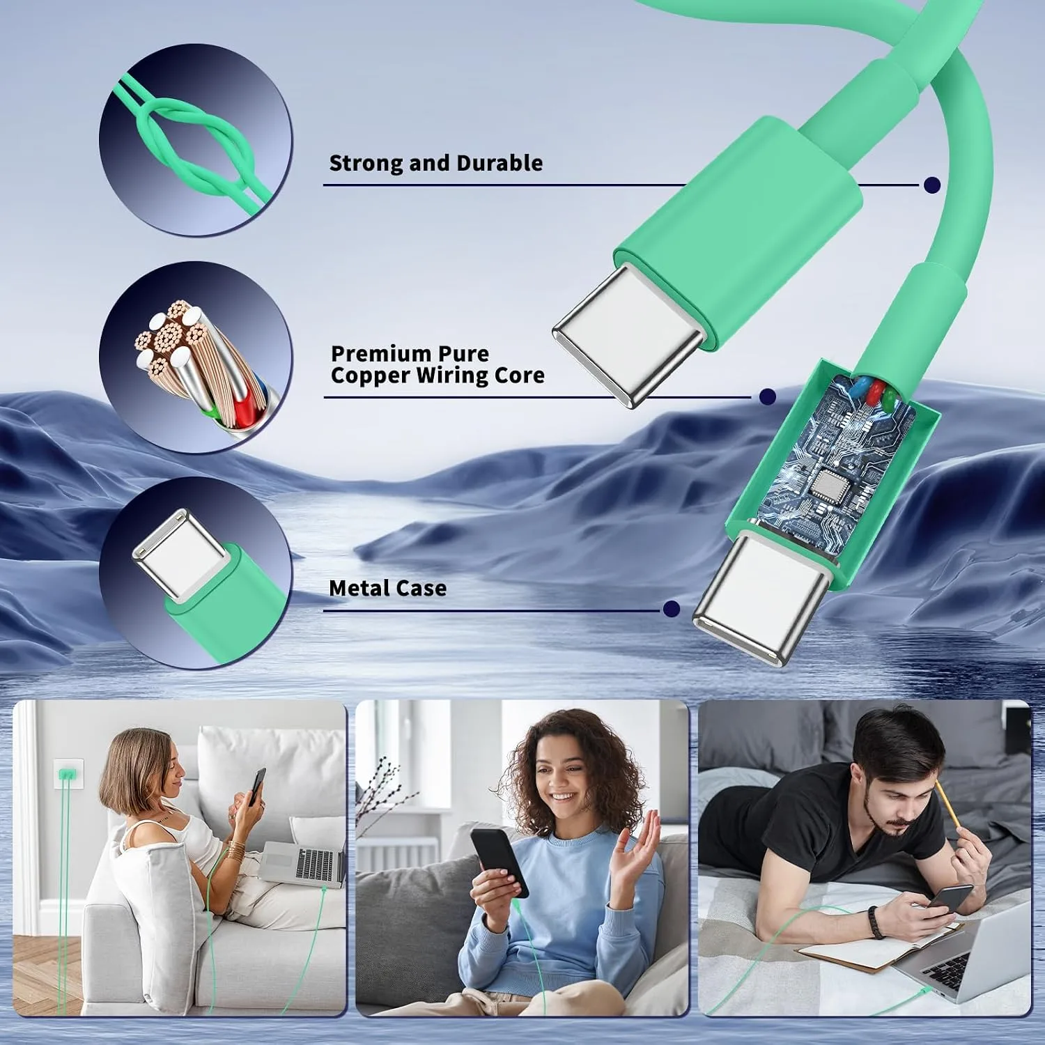 QZIIW iPhone 18 17 16 Pro Max Fast Charger,45W Dual Port USB C Fast Charger