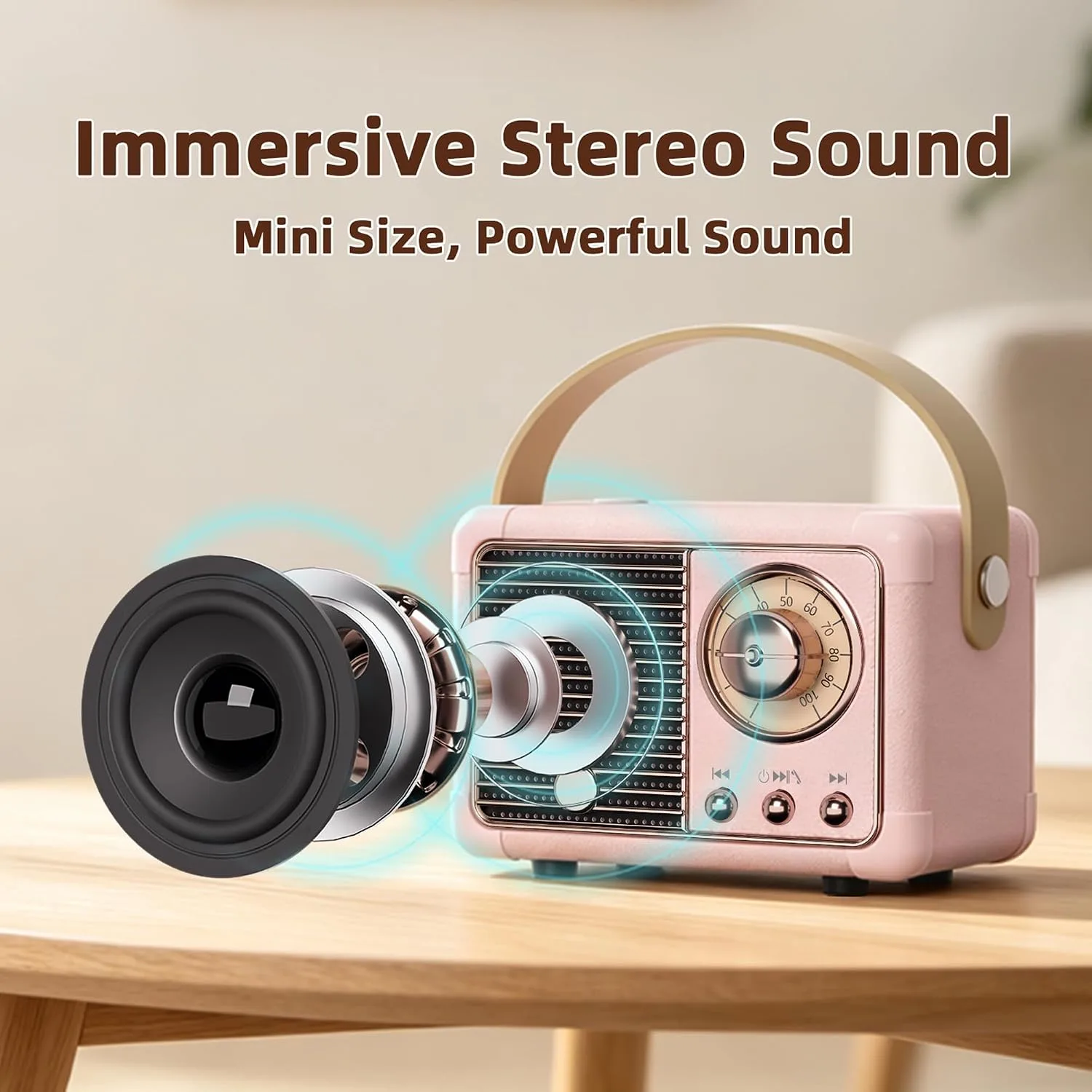 Baolira Retro Bluetooth Speaker, Gifts for Teen Girls, Cute Room Decor