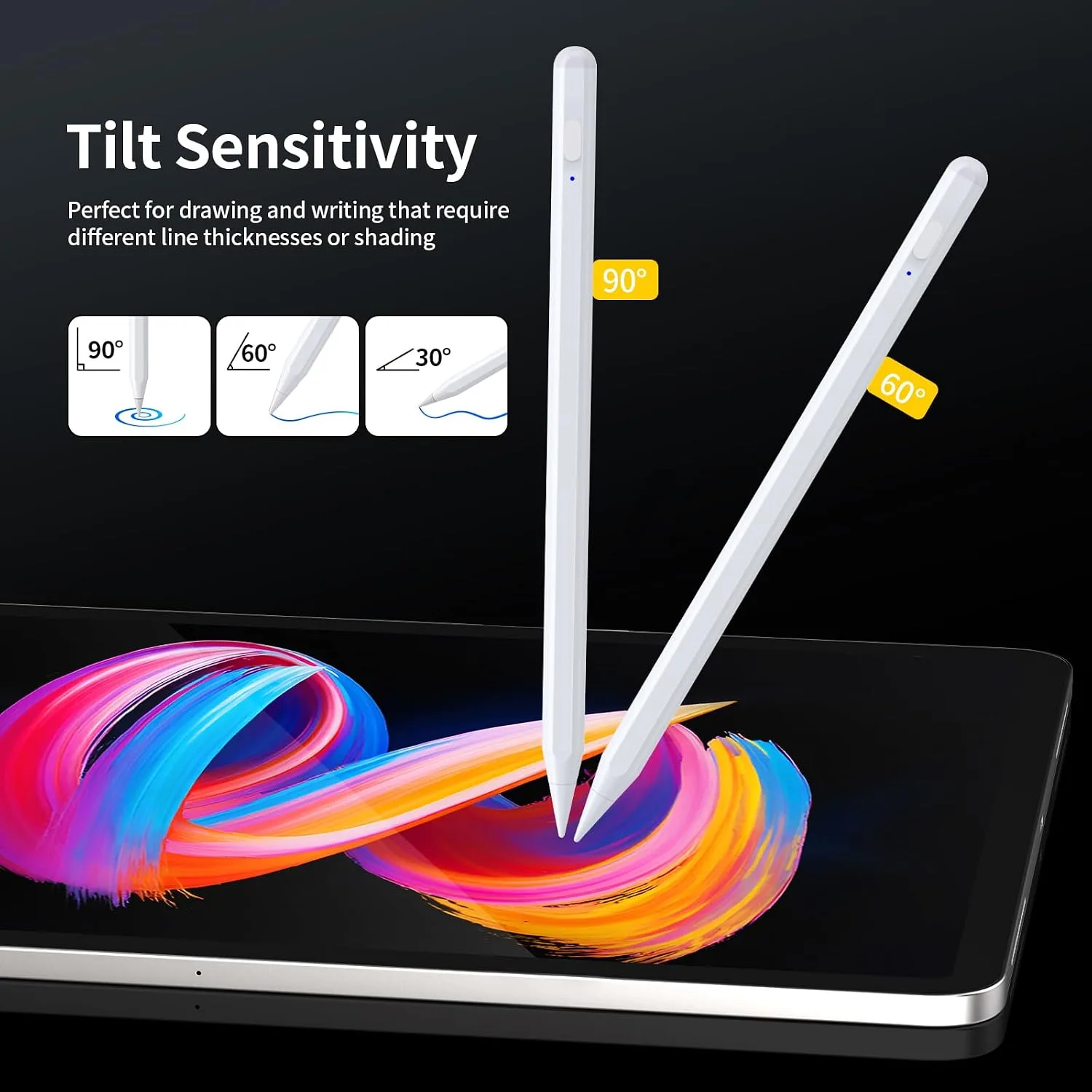 Stylus Pencil for Apple 2018-2026 iPad, 2X Fast Charge iPencil USB-C Compatible with iPad 11/10/9/8/7/6th Gen, iPad Pro 11"/12.9"/13-inch M4, Air 3/4/5/M2/M3, Mini 5/6/7 Gen-G2 White