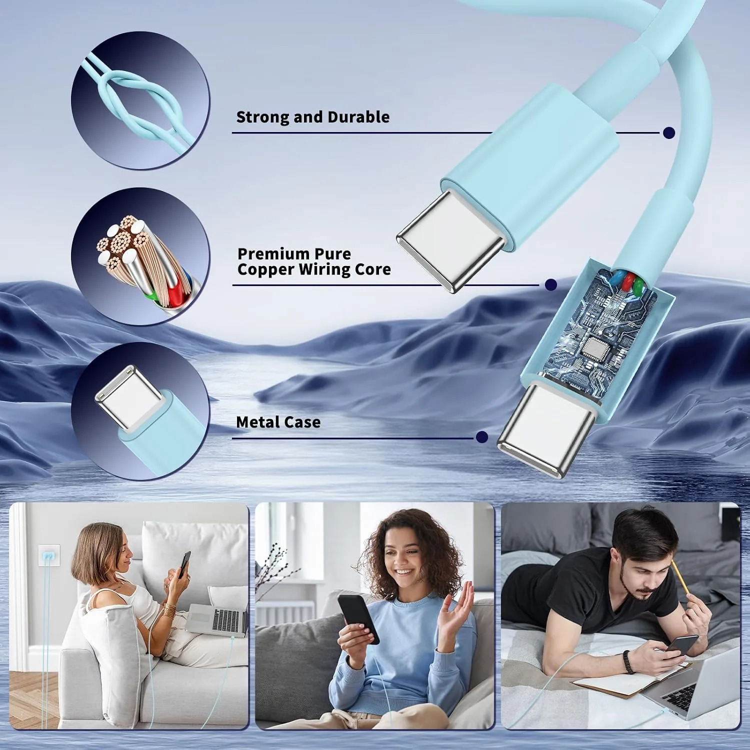 QZIIW iPhone 18 17 16 Pro Max Fast Charger,45W Dual Port USB C Fast Charger