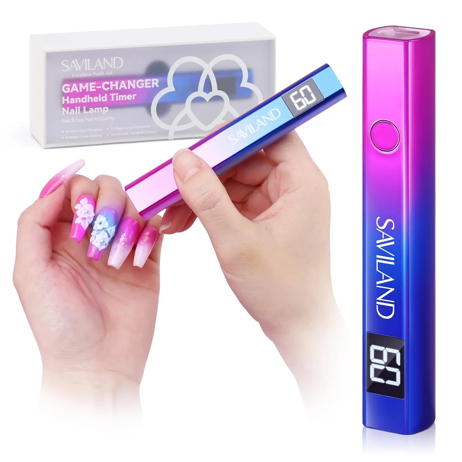 SAVILAND U V Light for Gel Nails, Mini Handheld U V LED Nail Lamp, 12W