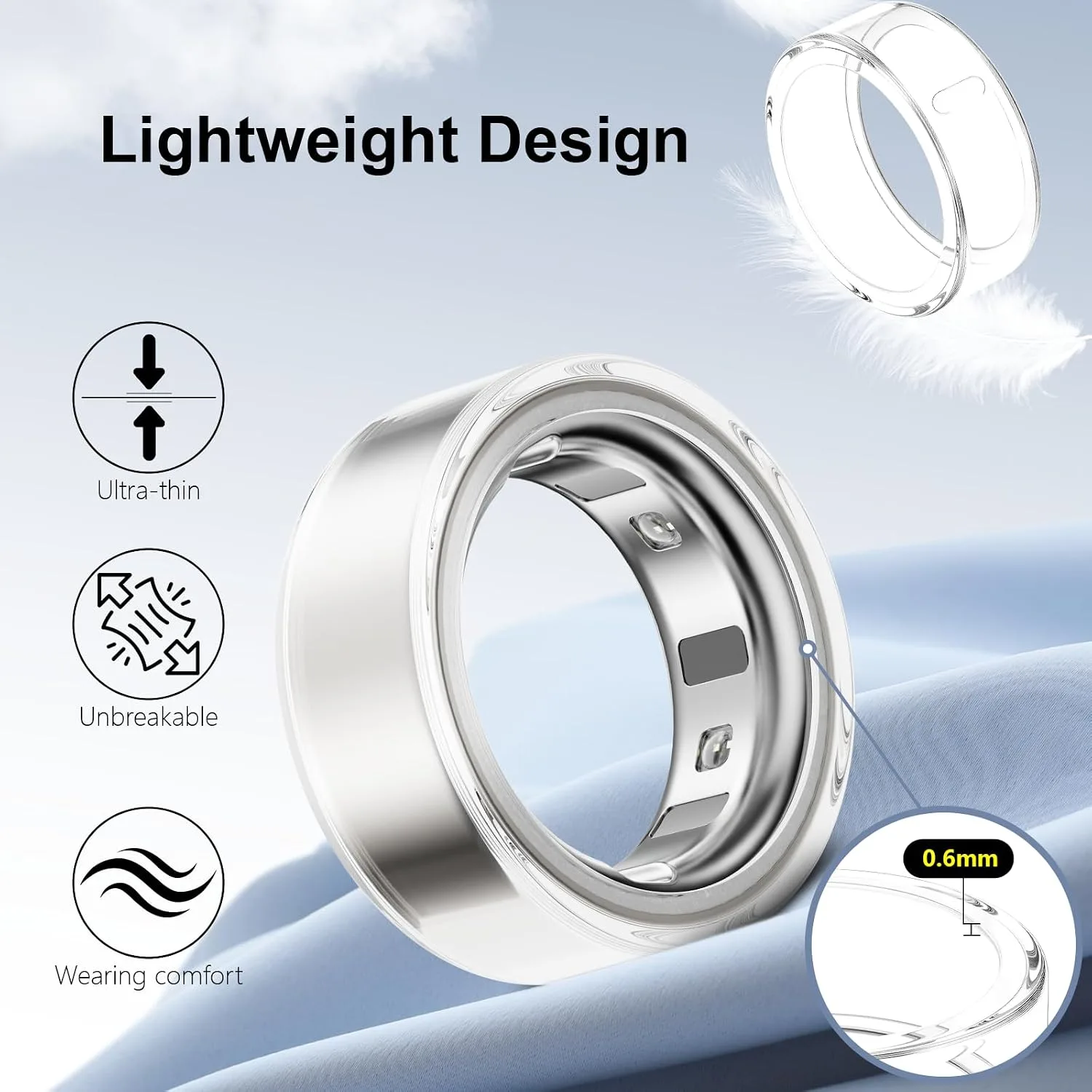 5 Pack Covers Compatible with Oura Ring 4/Oura Ring 3-Size 8