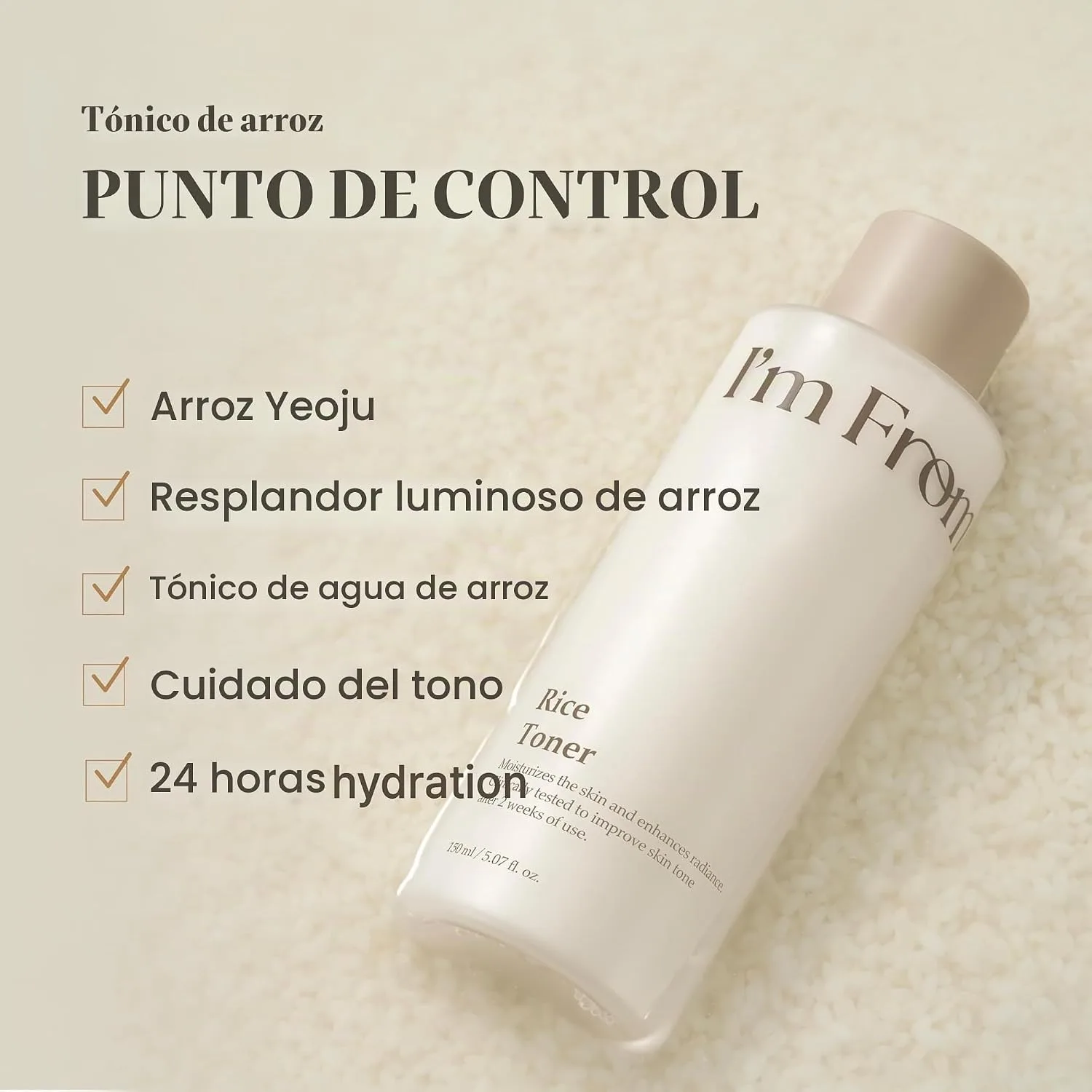 I'm from Rice Toner, Korea Glow Milky Rice Toner, niacinamide, Glass&Dewy, Hydration, Calming, All Skin Types, Korean Skin Care 5.07fl.oz