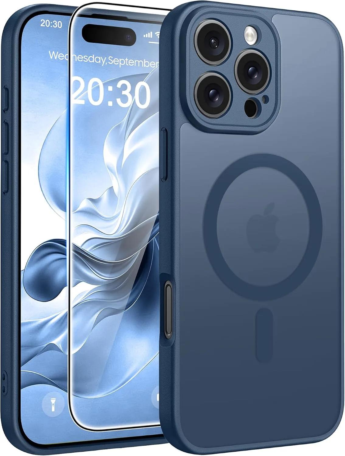 FNTCASE for iPhone 16 Pro Max Case Fit for MagSafe Blue