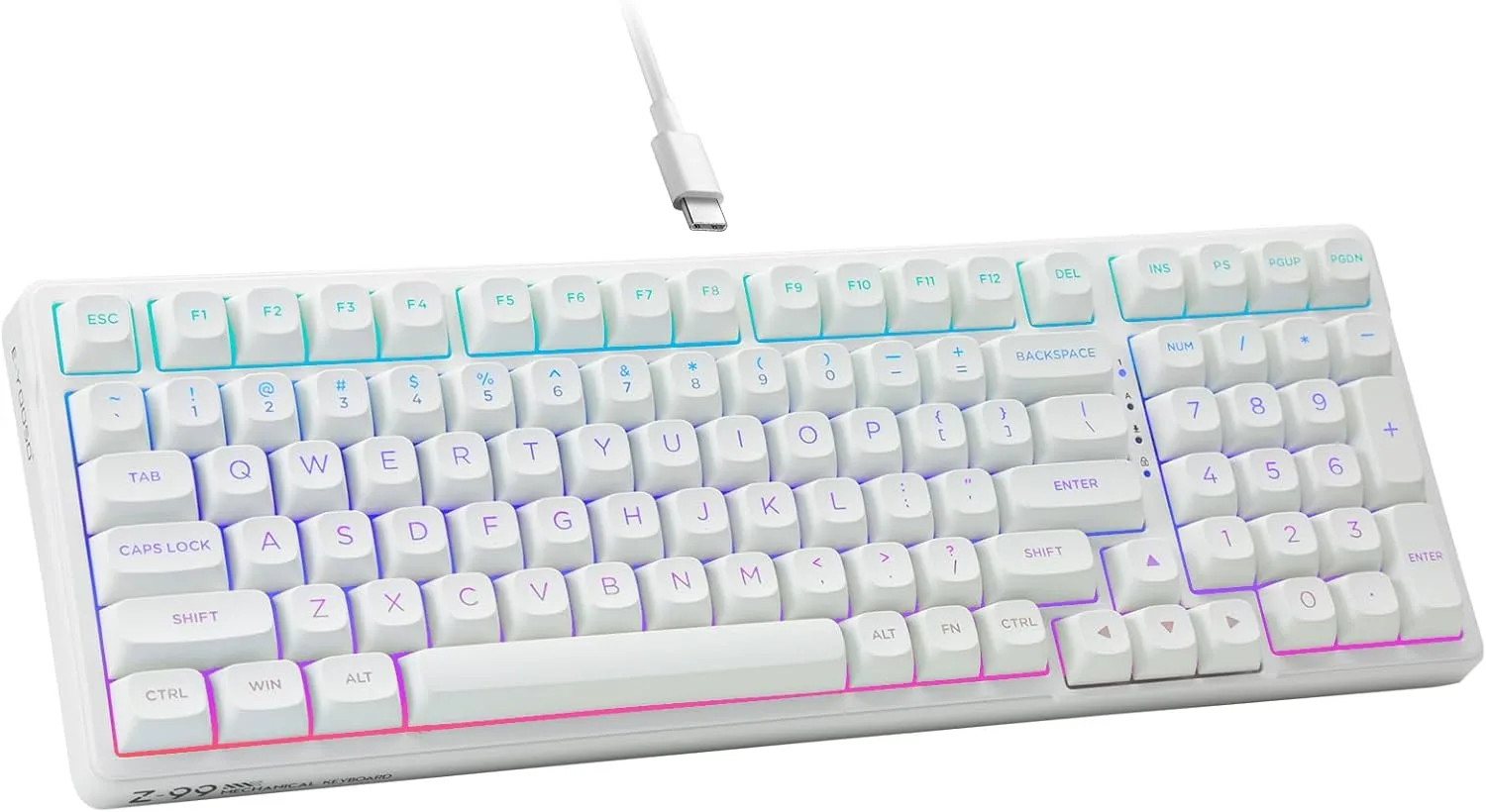 HUO JI E-Yooso Creamy Mechanical Keyboard Wired, RGB Backlit, White