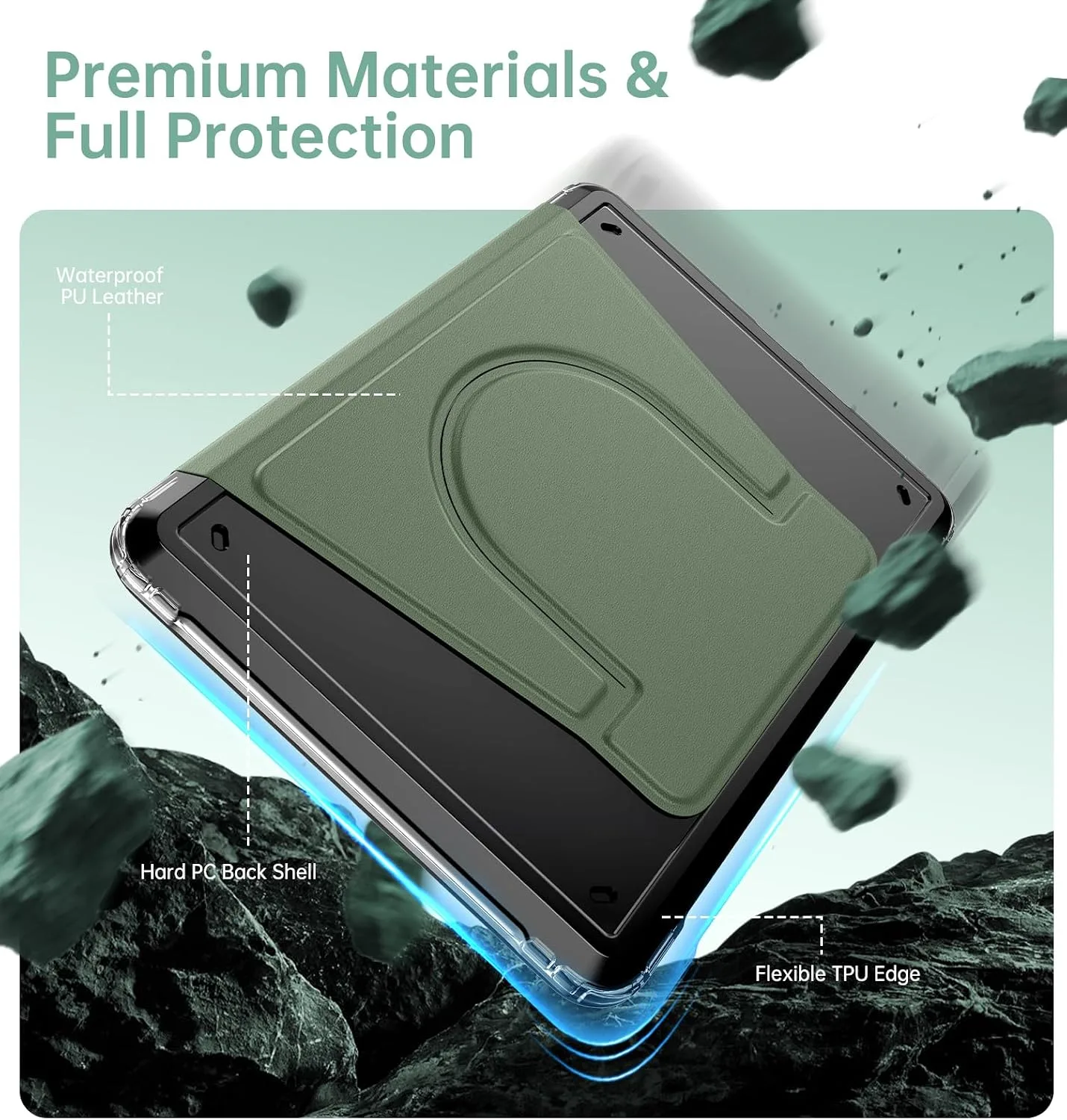 MoKo 360°Rotating Detachable Case for 7" eBook Reader, Celadon