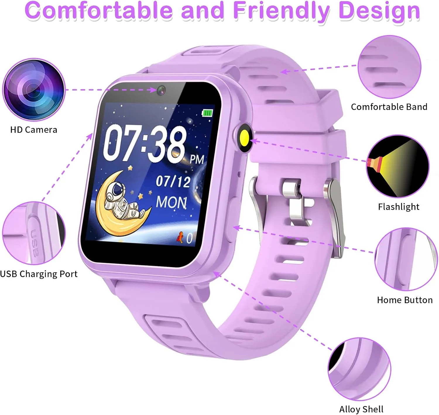 Kids Smart Watches Girls Gifts Age 3-12, Smart Watch for Kids with 39 Games