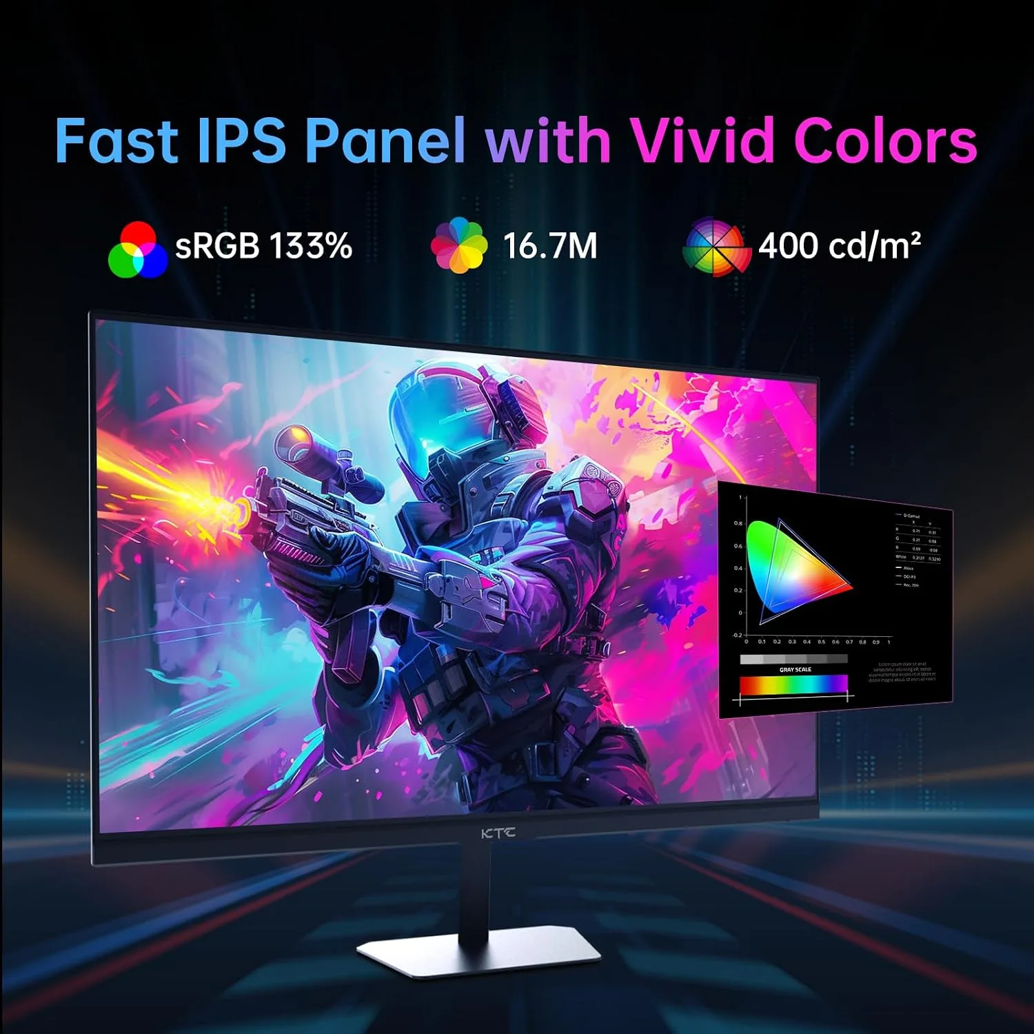 KTC 24 Inch 180Hz/190Hz FHD Gaming Monitor, Fast IPS, Freesync, H24F8