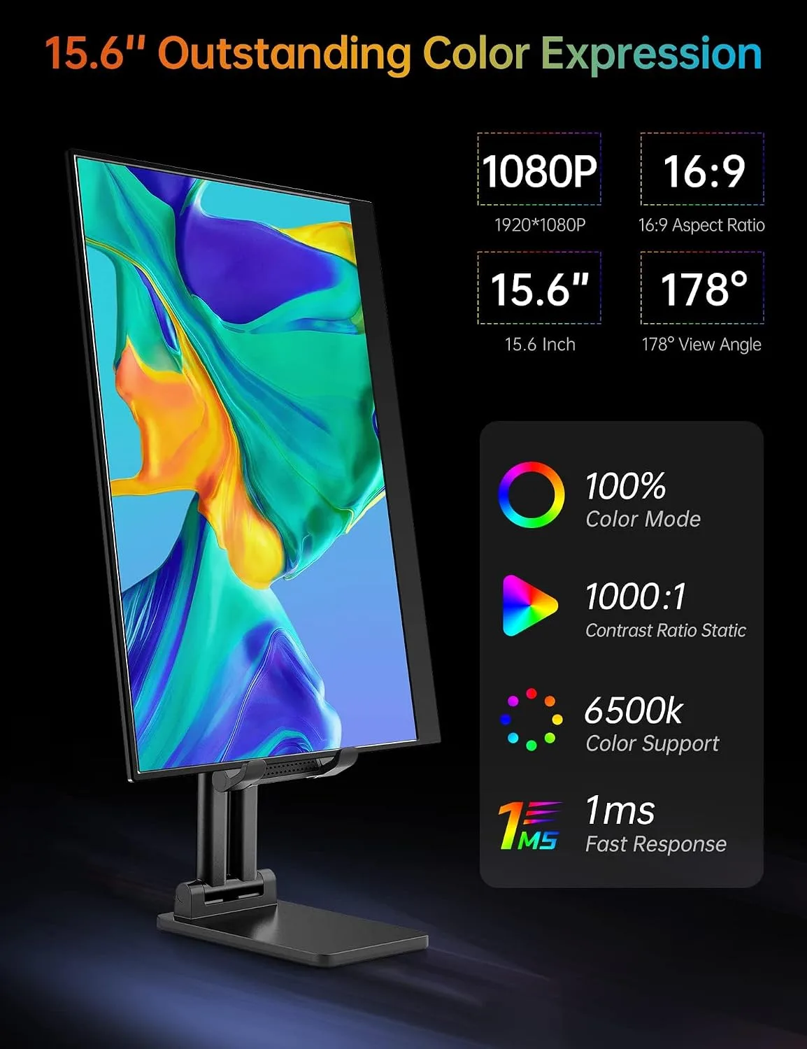 VILVA 15.6" FHD IPS USB-C HDMI Portable Monitor