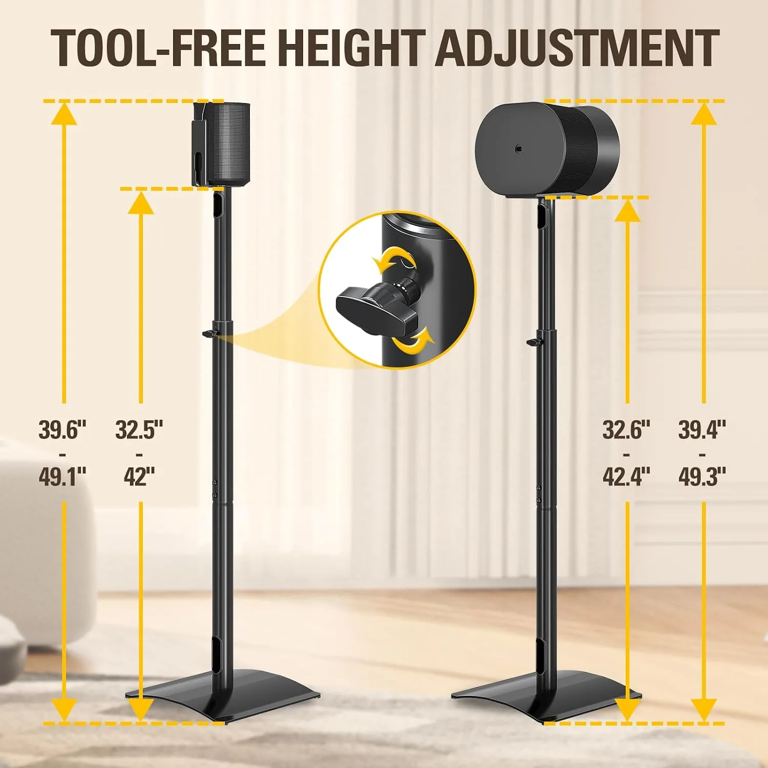 Mounting Dream Speaker Stands One for Sonos Era 100, One for Era 300