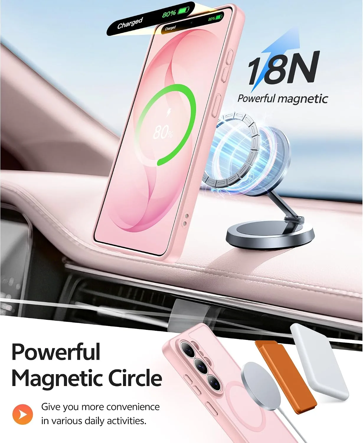 FNTCASE for Samsung Galaxy S26 Ultra Case, Fit for Magsafe, Pink