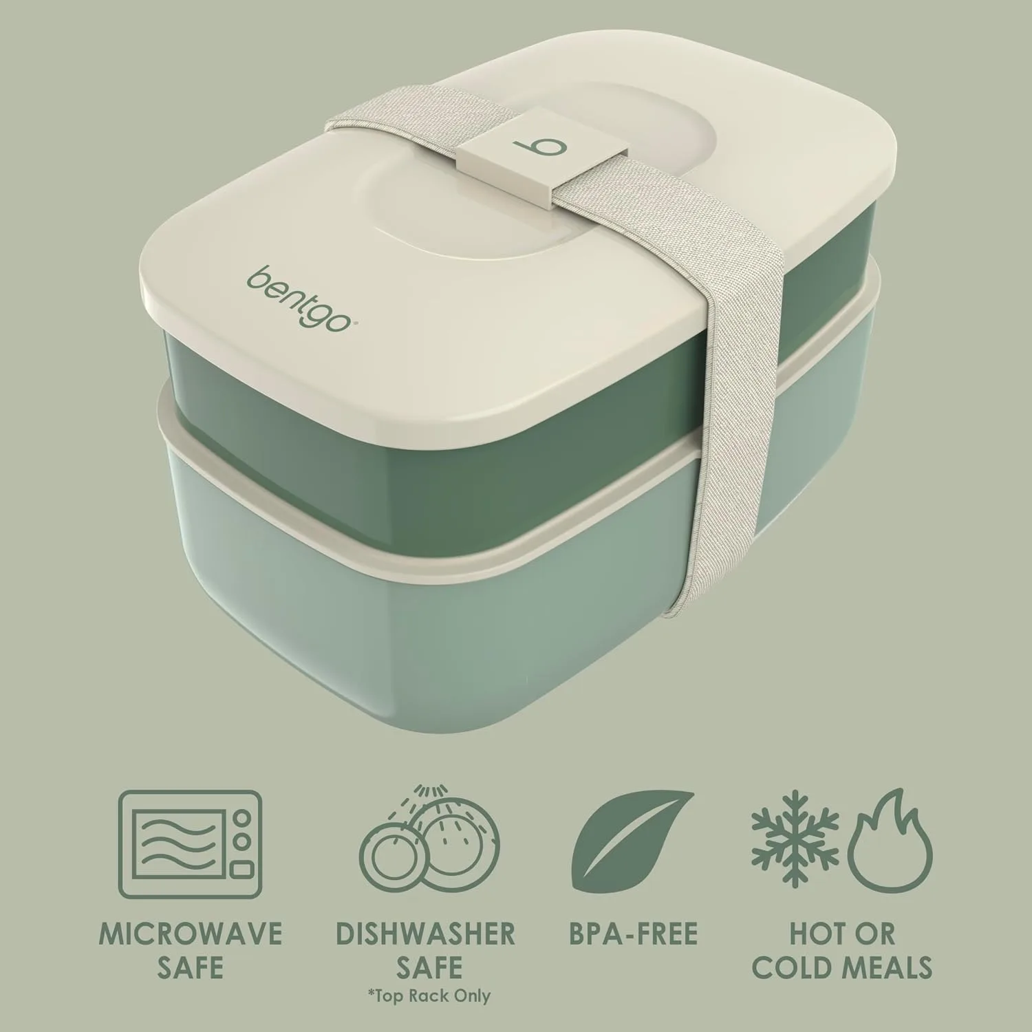 Bentgo Classic Stackable 3-Compartment Adult Bento-Style Lunch Box