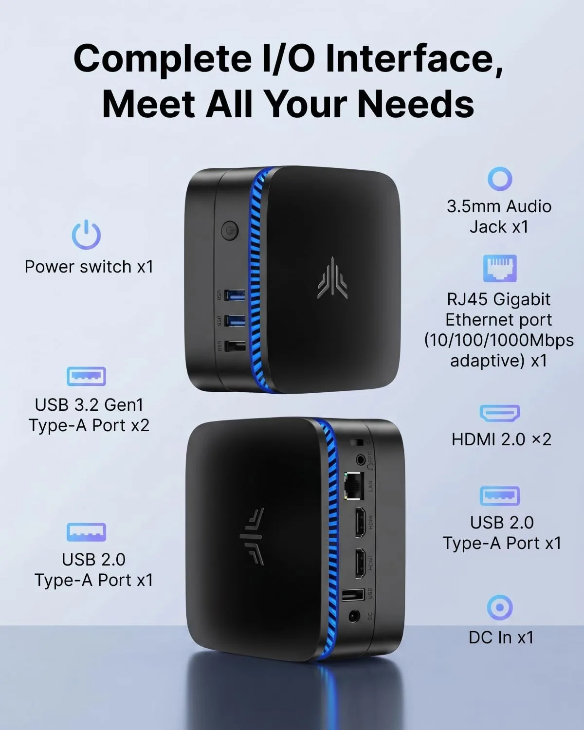 KAMRUI AK1PLUS Mini PC Computer, Intel Celeron N5095 (Up to 2.9GHz), 16GB RAM 256GB SSD, Dual 4K Mini Desktop Computer, Support 2.5'' SSD Expansion, WiFi, Bluetooth, Ethernet, Business Home Office PC