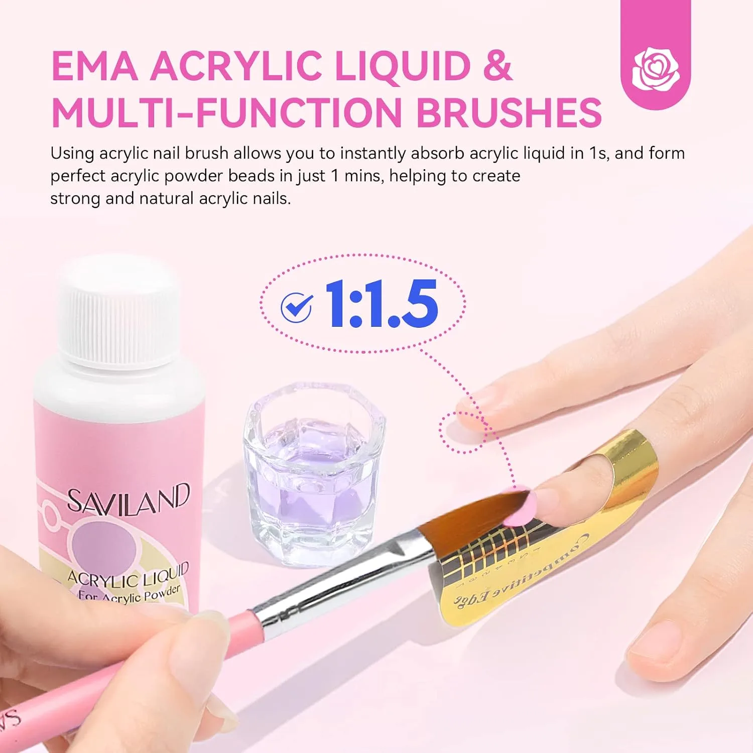 SAVILAND Acrylic Nail Kit with Drill and U V Light for Beginners