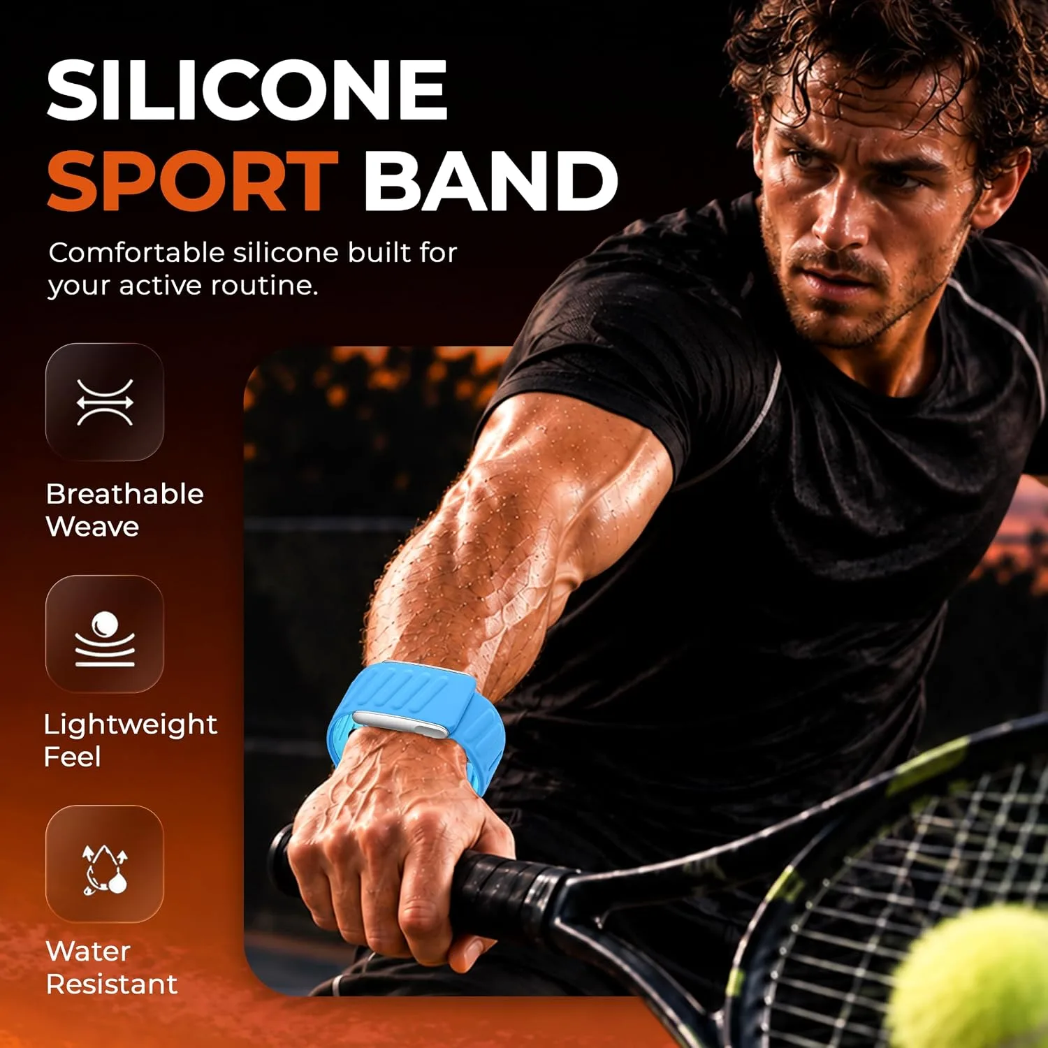 DADO Silicone Sport Replacement Band Compatible with WHOOP 5.0, One, Peak, and Life Fitness Tracker – Breathable, Durable & Comfortable | Not for Whoop Gen 4