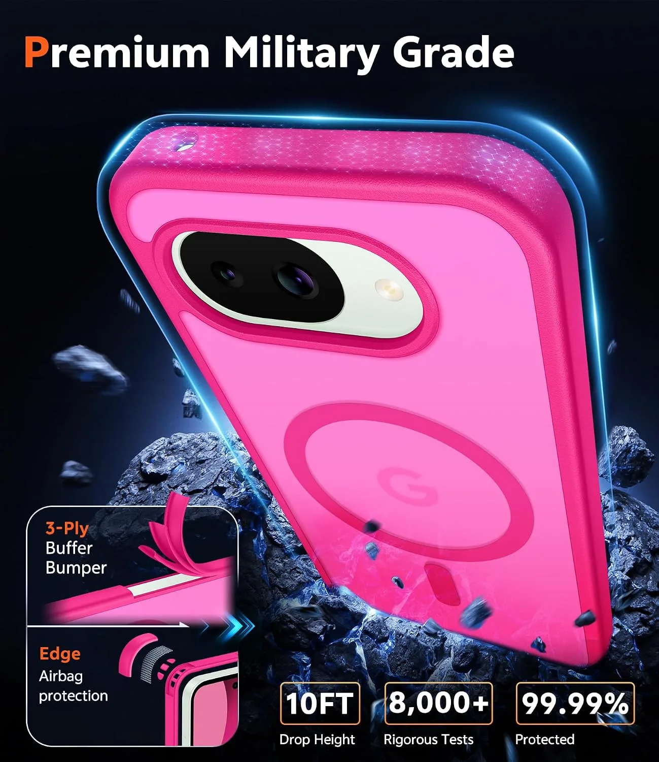 FNTCASE for Google Pixel 10a Case Matte Magnetic with Screen Protector