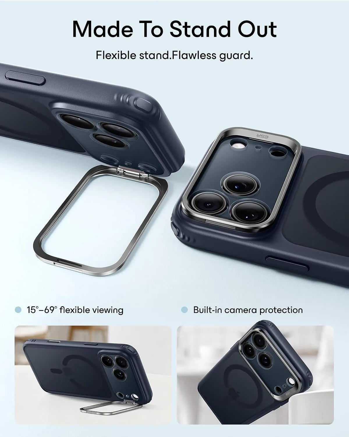ESR Classic Hybrid for iPhone 18 Pro Max/17 Pro Max Case with Flex Stand