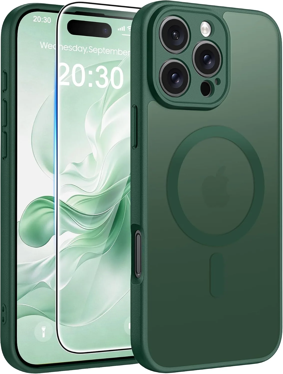FNTCASE for iPhone 16 Pro Max Case Fit for MagSafe Green