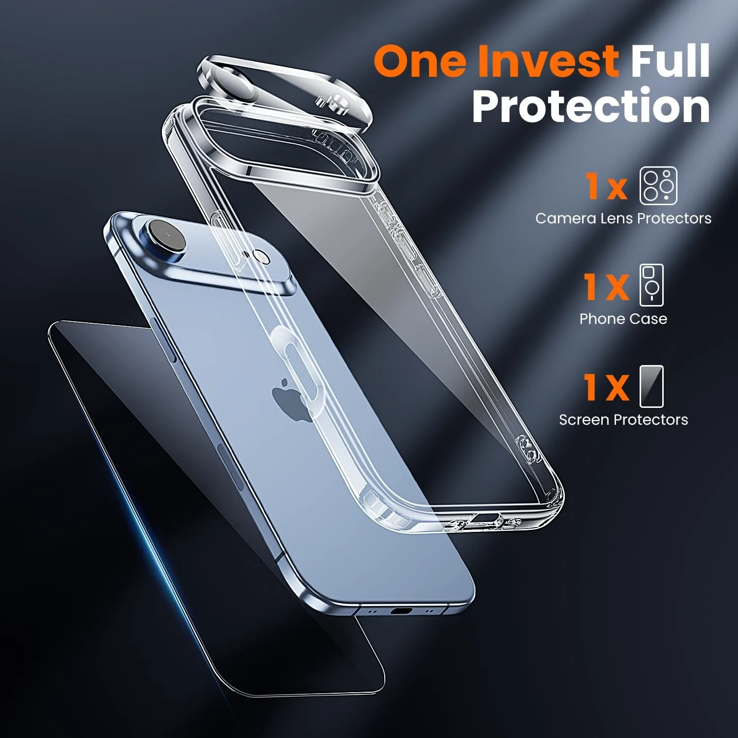 toushion 3 in 1 for iPhone Air Case Transparent