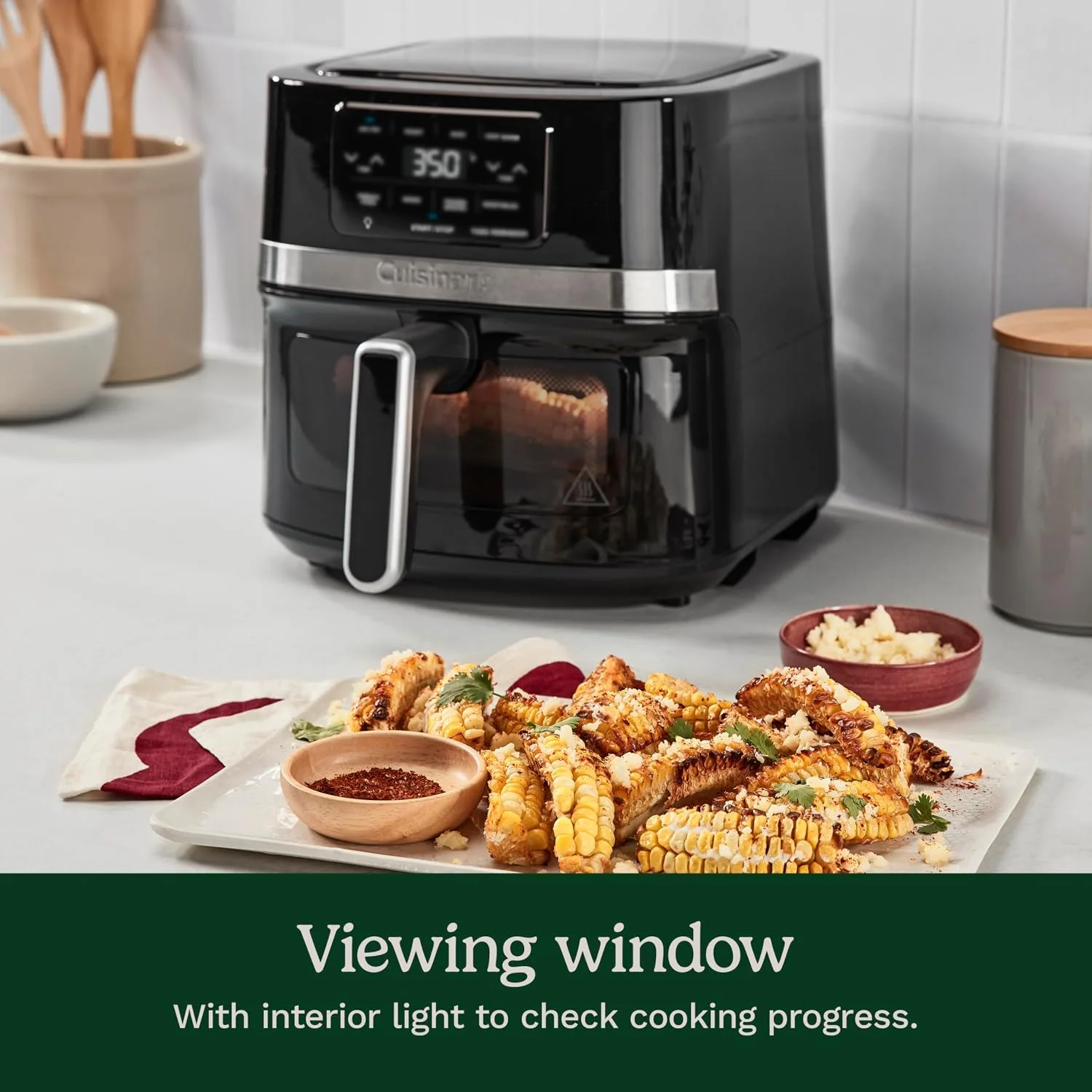 Cuisinart Air Fryer, 4.5-Quart Basket Fryer with 4 Cooking Functions to Air Fry, Roast, Bake, and Keep Warm, 4 Airfryer Presets, Dishwasher-Safe Parts, AIR-160NAS, Stainless Steel & Black