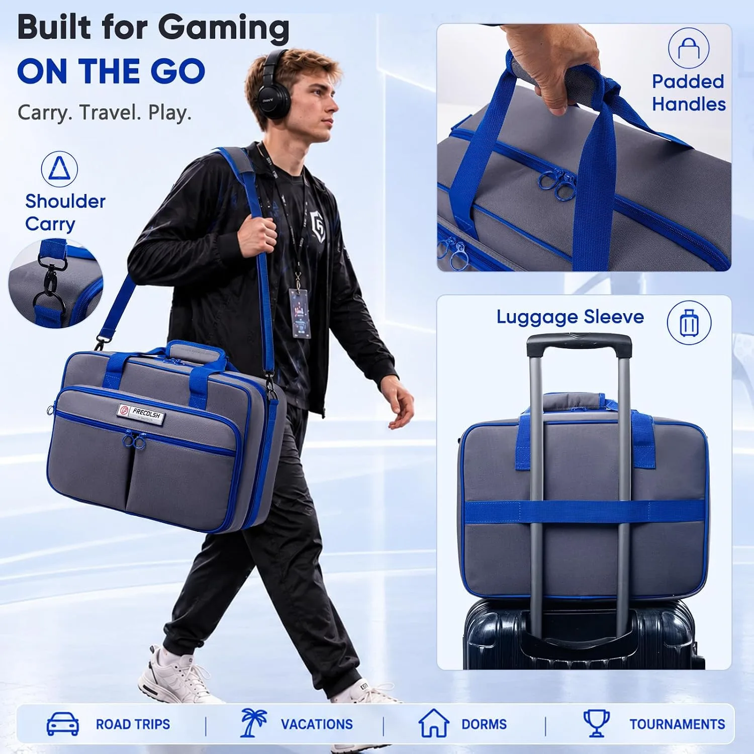 FRECOLSH Carrying Case Compatible with PS5, PS5Pro & PS5 Slim, Travel Bag