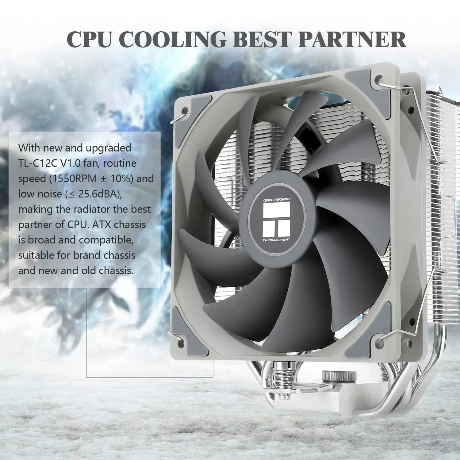 Thermalright Assassin King 120 SE CPU Air Cooler, 5 Heatpipes Heatsink Cooling, TL-C12C PWM Fan with 1550RPM Speed, Low Noise 25.6DBa, for AM4/AM5/Intel LGA 1700/1851/1150/1151/1155/1200