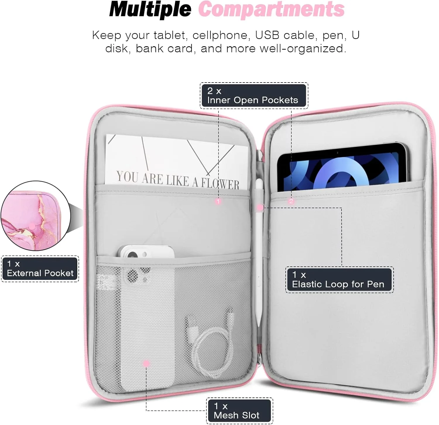 MoKo 9-11 Inch Tablet Sleeve Bag Carrying Case with Accessory Pocket