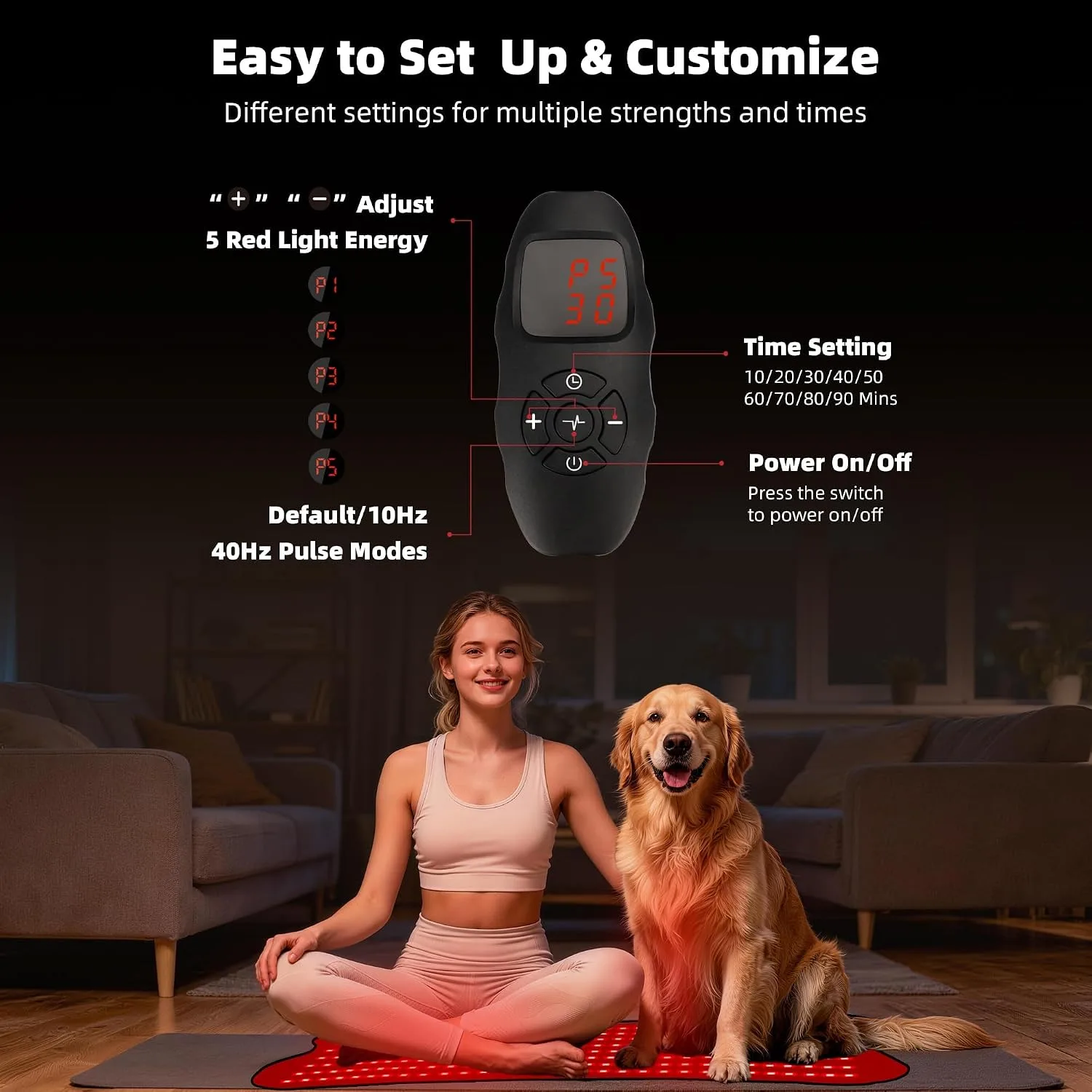 Red Light Therapy Mat for Body, 240 LEDs 32"x15" Near Infrared Light Therapy Pad with 660nm & 850nm Wavelength, Home Use for Back Belly Knee Joint Muscle Comfort
