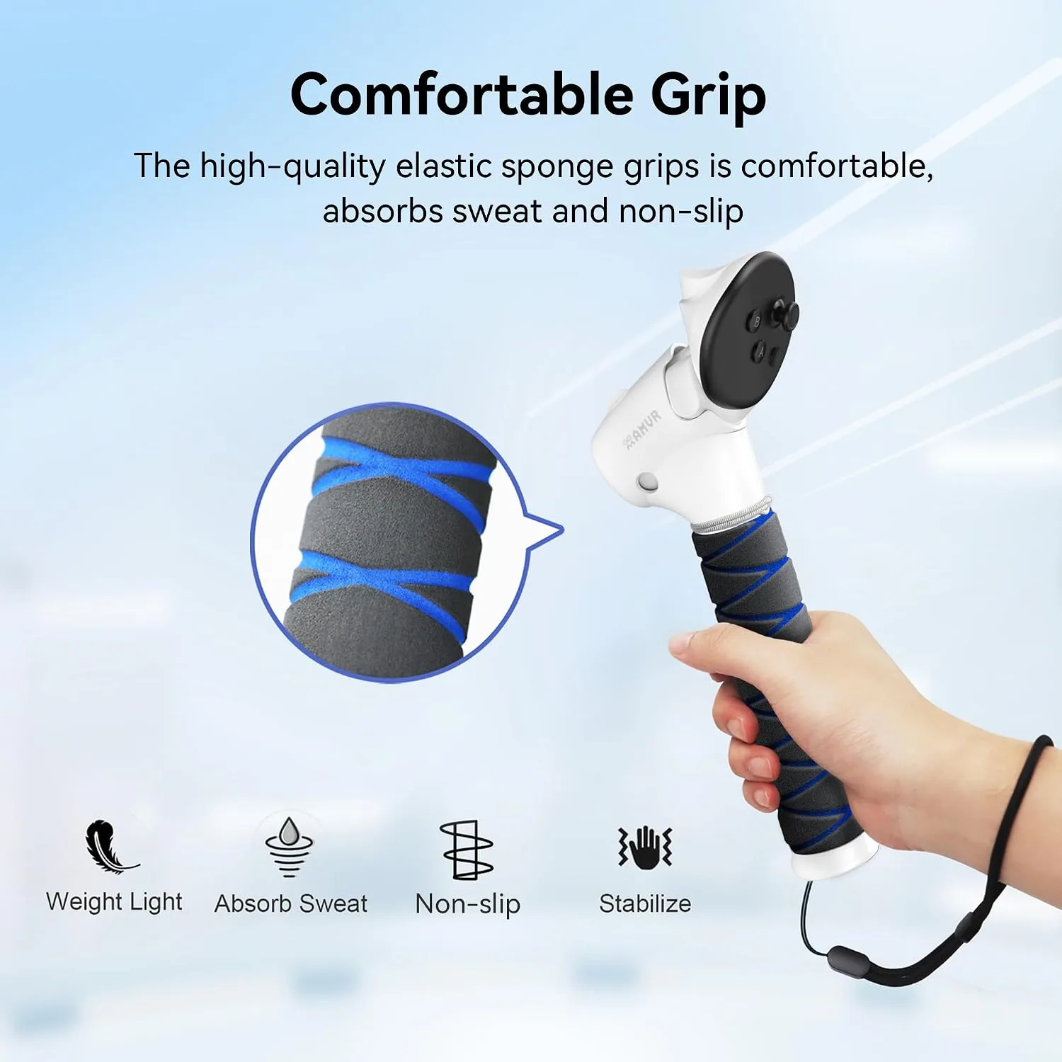 AMVR Upgraded Gorilla Tag Long Arms Controller Extensions Compatible with Meta/Oculus Quest 3S/Quest 3 Accessories, VR Sticks, Beat Saber Handles, Golf Club Attachment, Extension Grips, for VR Game