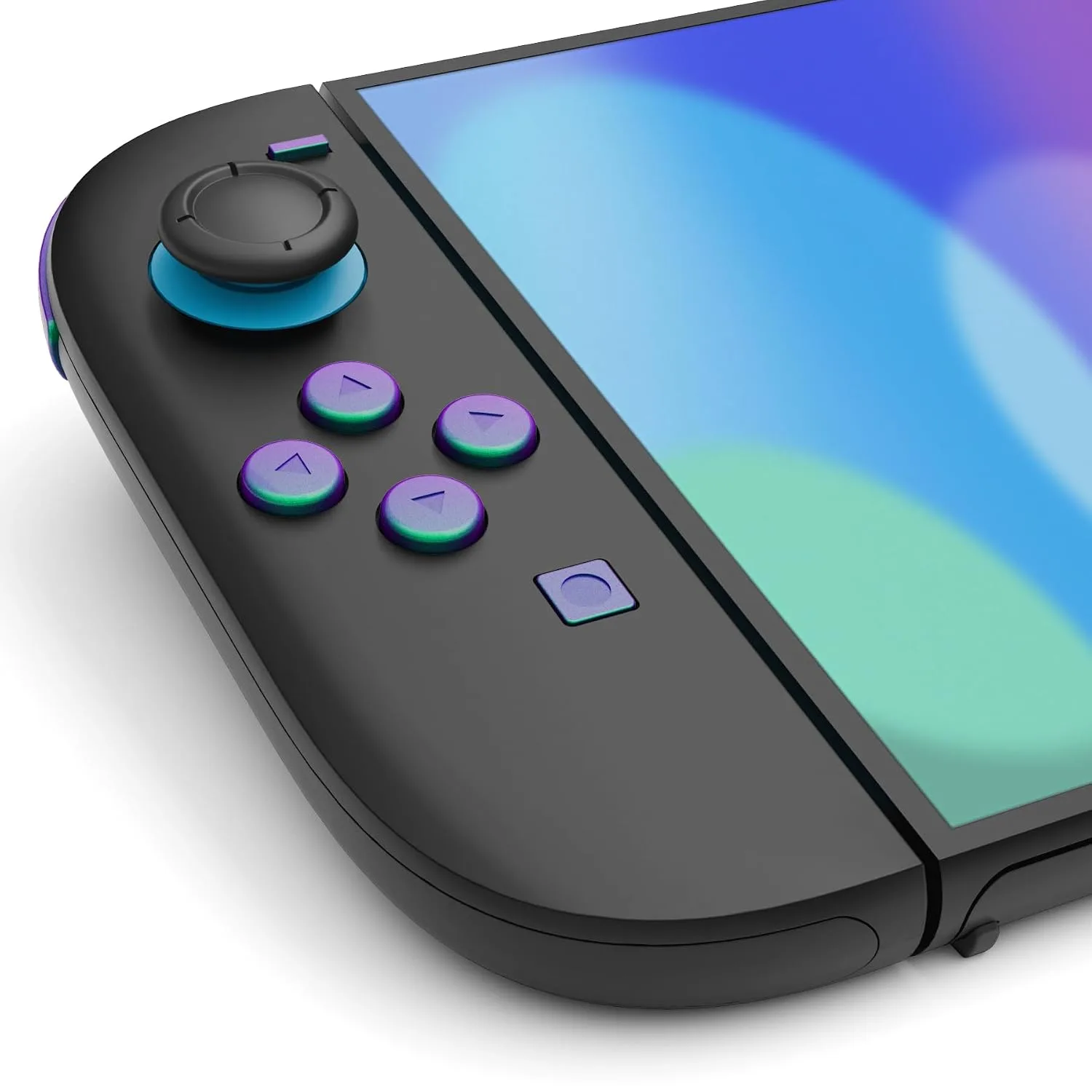 eXtremeRate DIY Replacement Full Set Buttons for Joycon 2, Custom ABXY Direction Keys Dpad + - C Home Capture Release L R ZR ZL Trigger Buttons for Nintendo Switch 2 Controller- Chameleon Green Purple