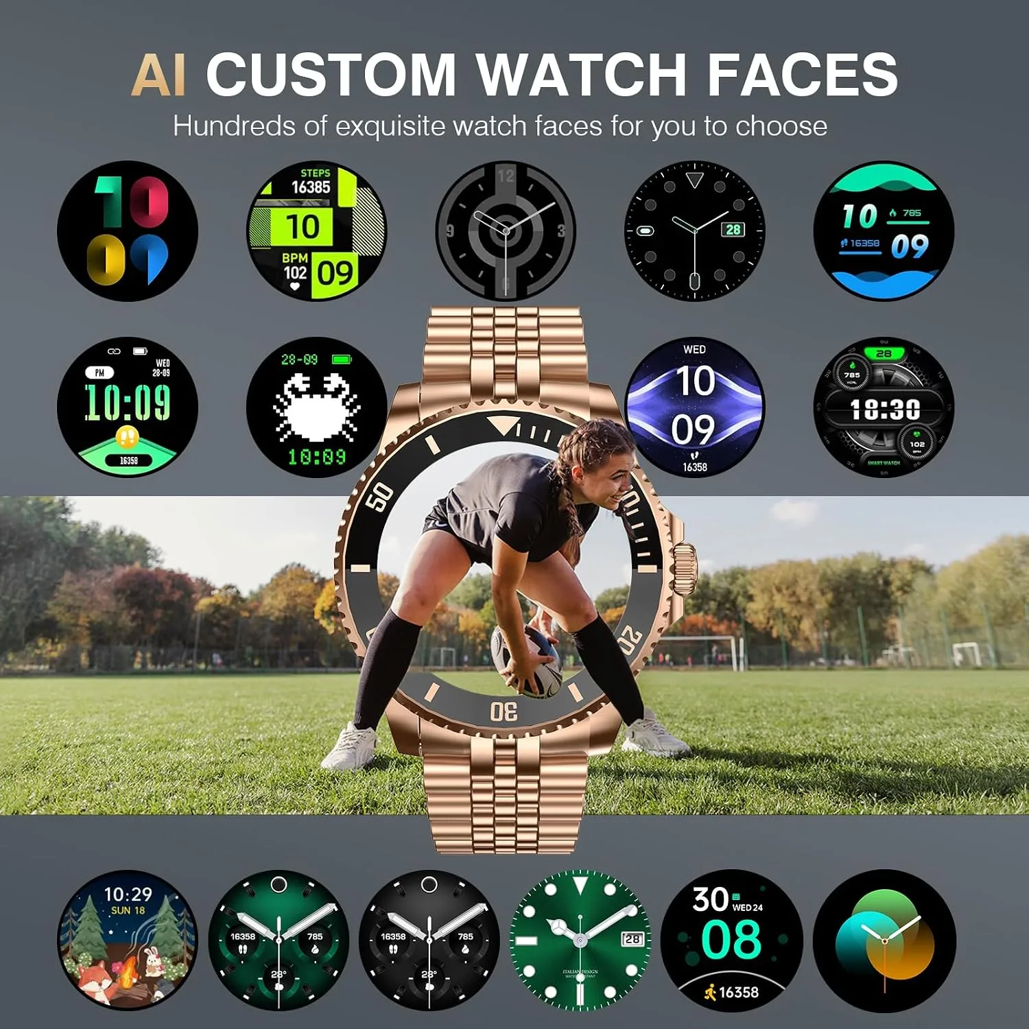 GPT AI Smart Watch for Men, 1.19" AMOLED, Bluetooth Calls, Fitness Tracker